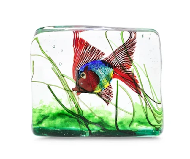 Aquarium mit einem Fisch, Gino Cenedese zugeschrieben