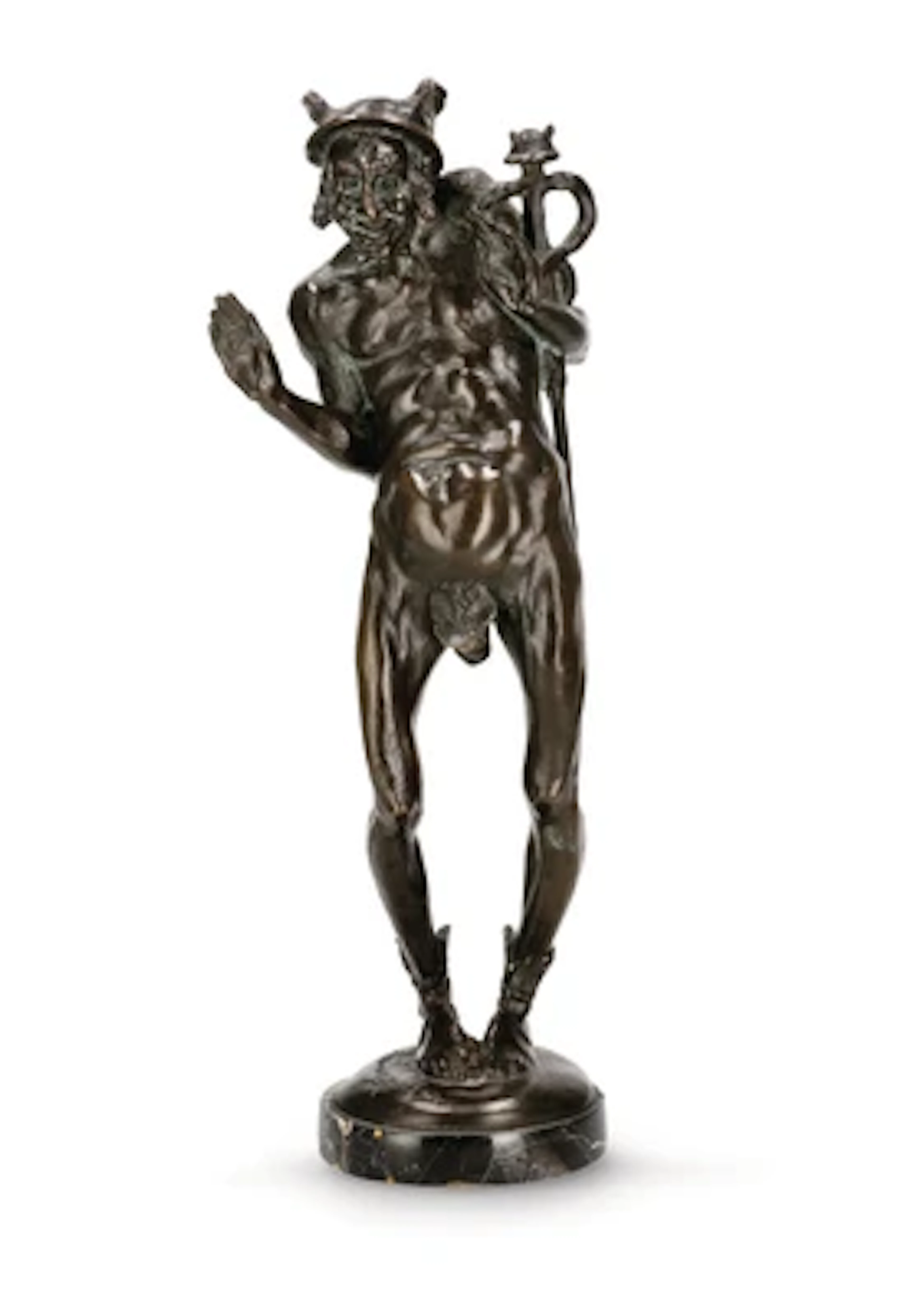 Bruno Zach (Schitomir 1891-1945 Wien), Bronzefigur: Merkur mit Äskulapstab (Merkur als alter Mann), Wien, um 1925