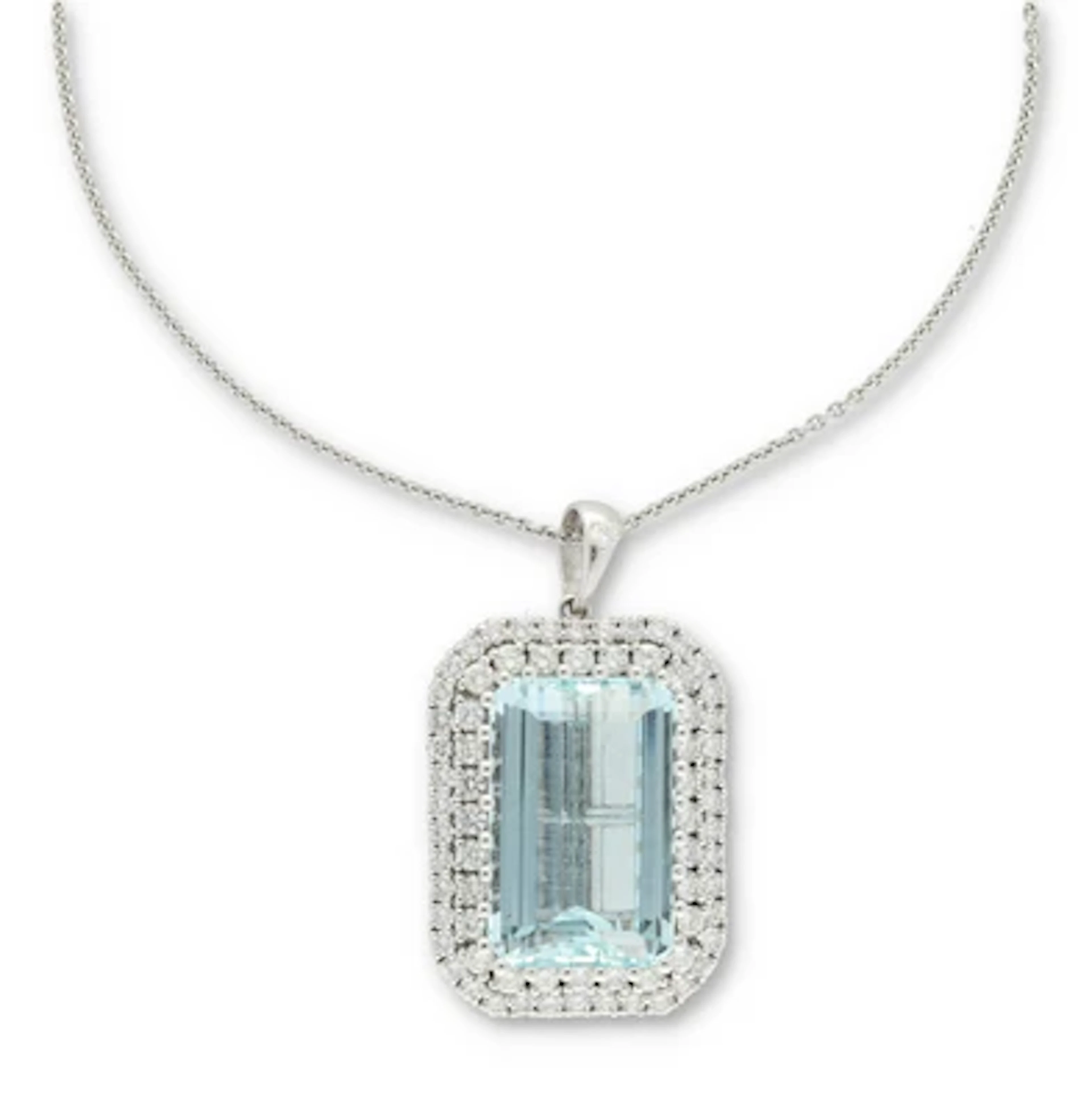 Brillant Aquamarin Anhänger