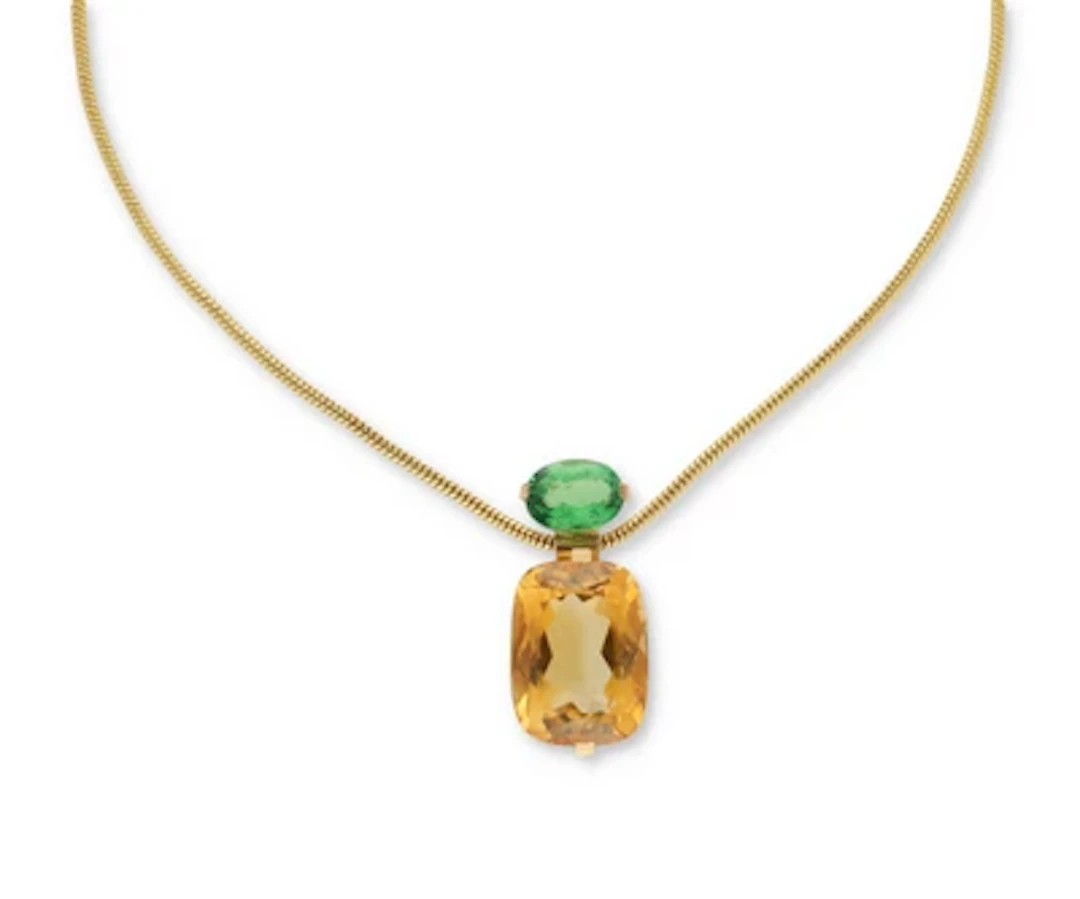 Citrin Tsavorit Collier