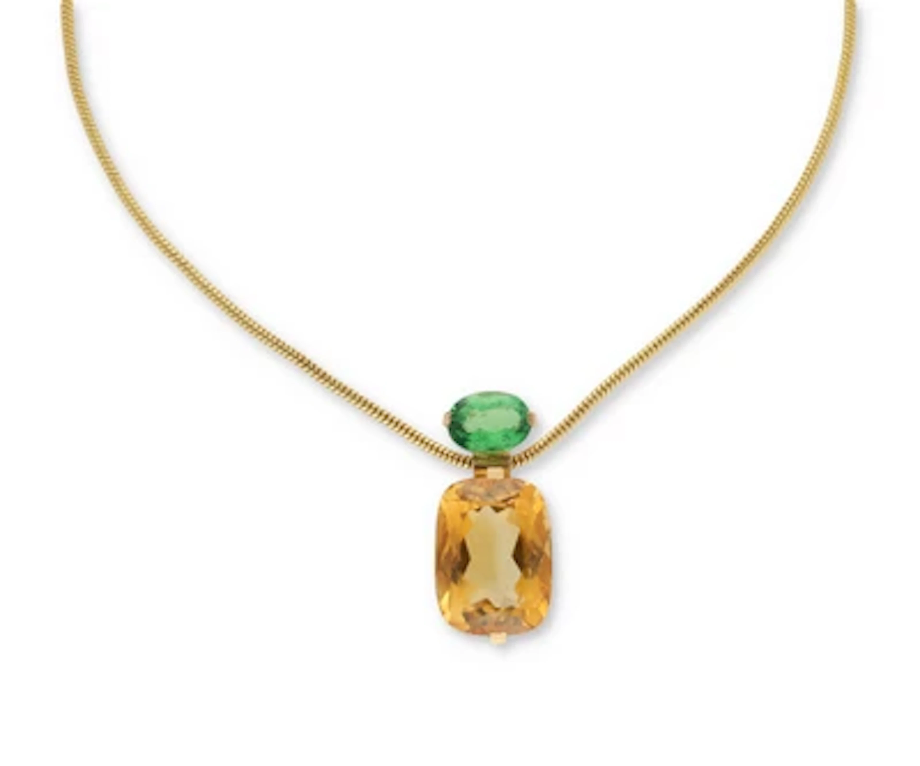 Citrin Tsavorit Collier