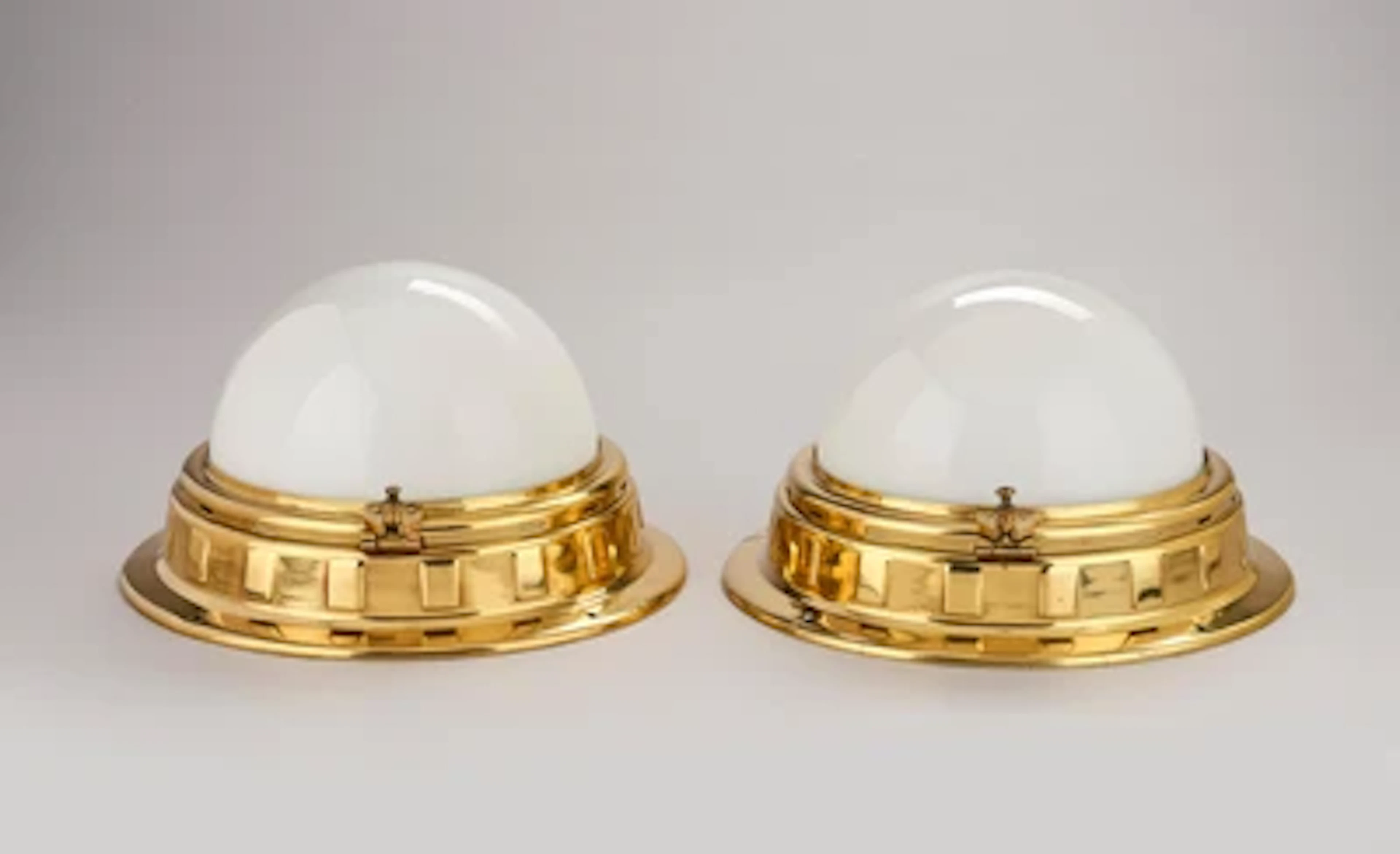 A pair of ceiling lamps, after a design by Otto Wagner for the Wiener