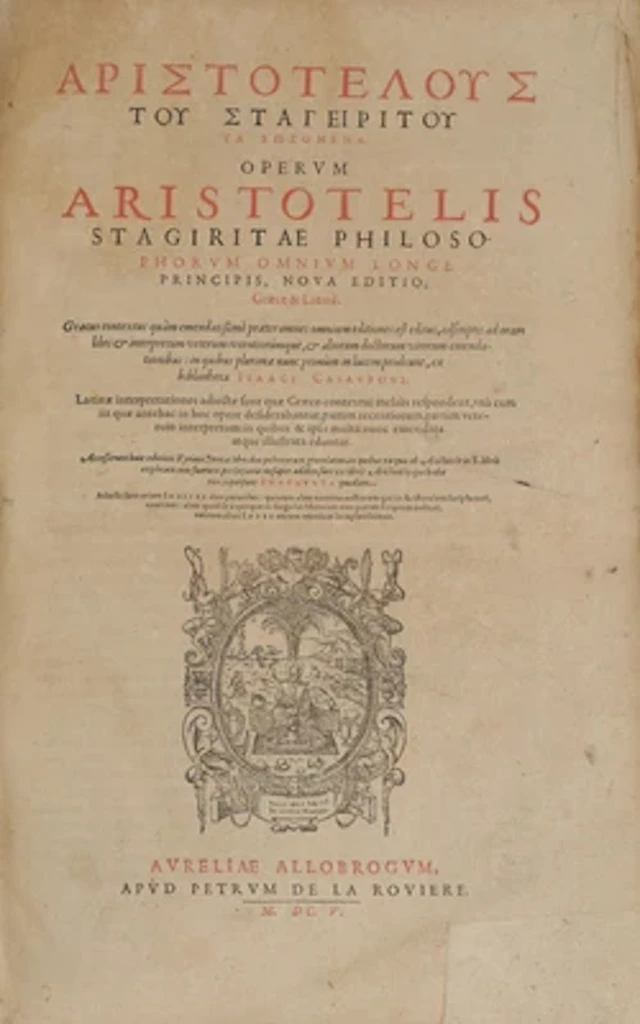OPERUM ARISTOTELIS - LIBRORUM ARISTOTELIS.