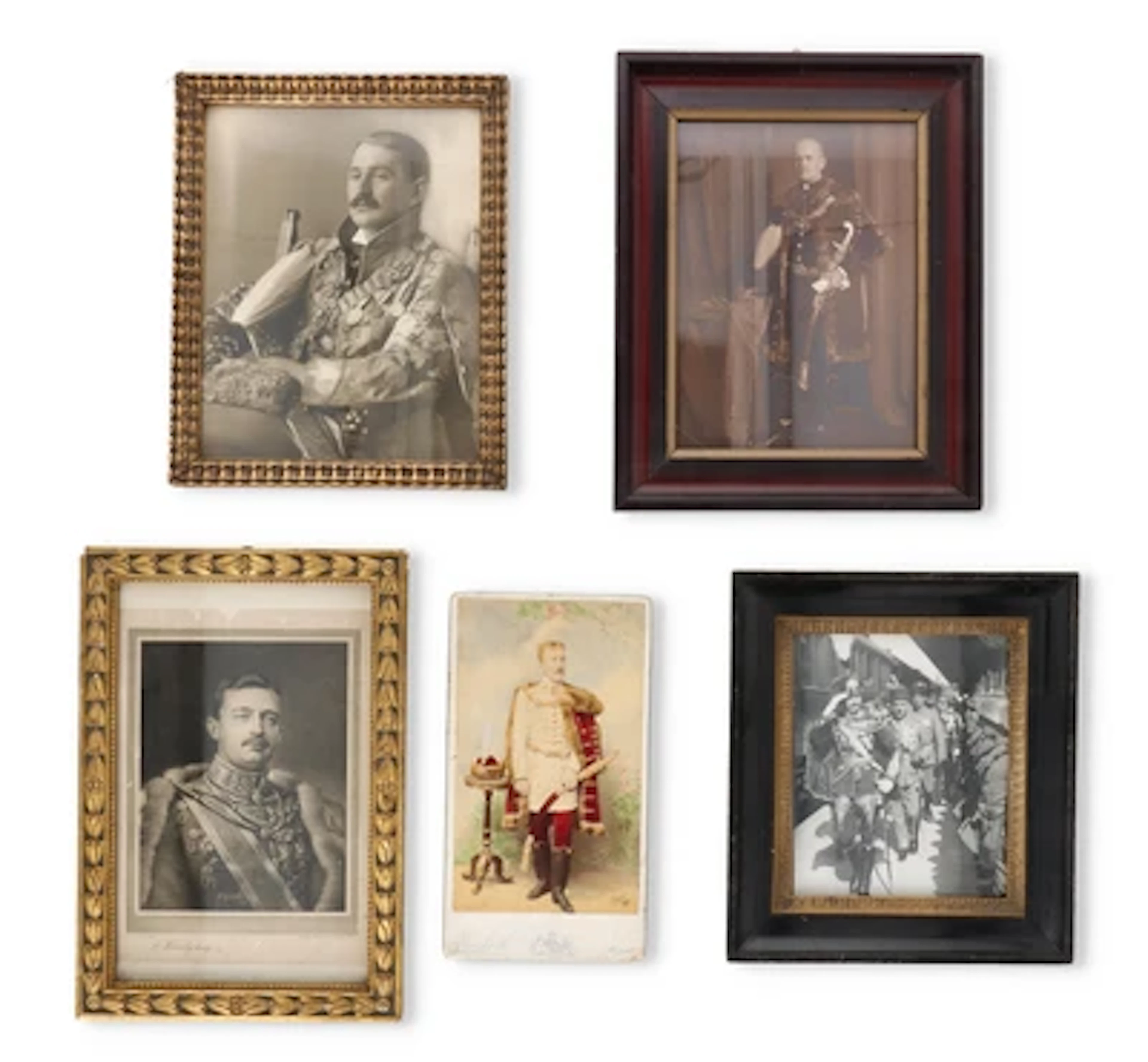 K. u. Armee - Herrscherhaus und Magnaten, Konvolut von 5 Fotographien