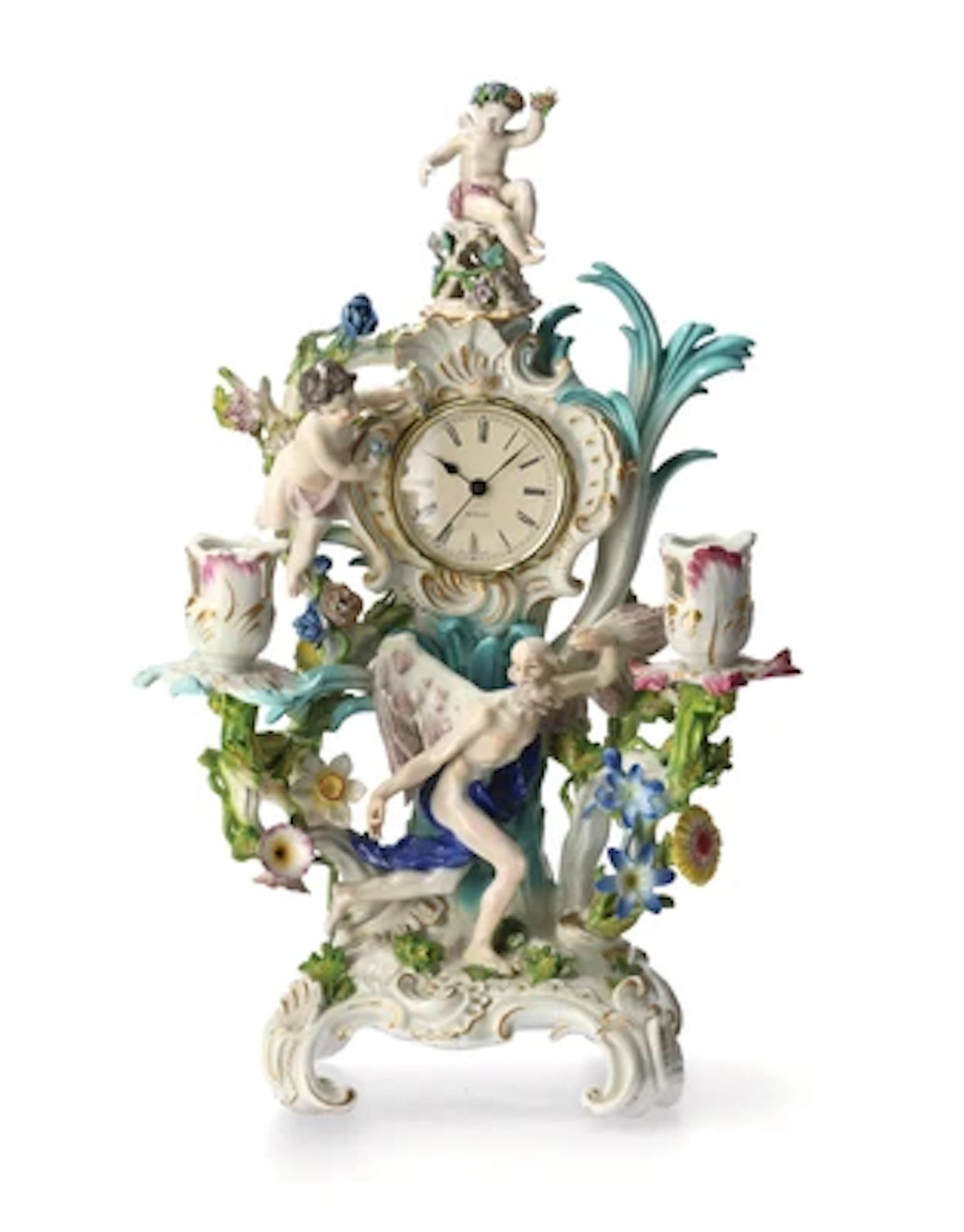 A Figural Clock Case, Meissen, c. 1750