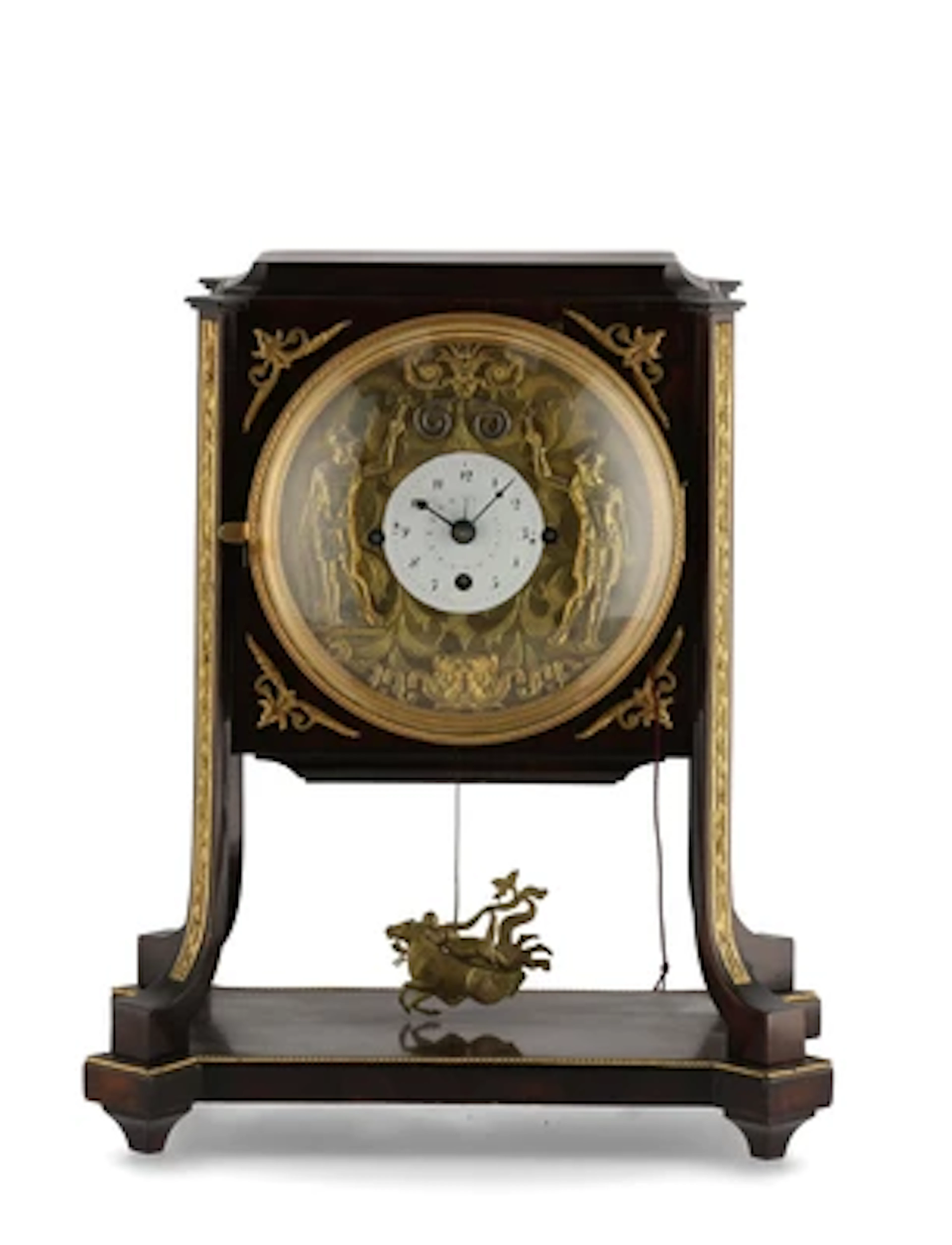 Feine Klassizismus Kommodenuhr mit Jacquemart,