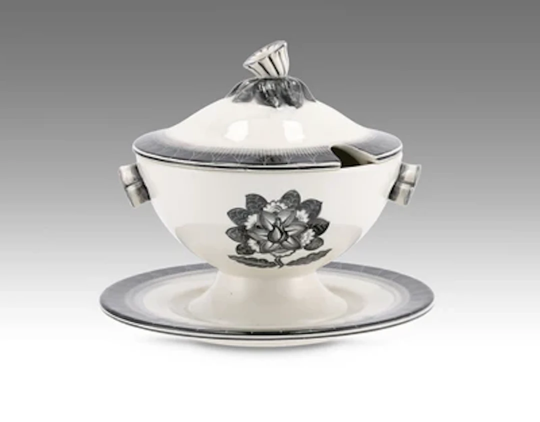 A lidded tureen, in the manner of Dagobert Peche, Gmundner Keramik, c. 1932-39