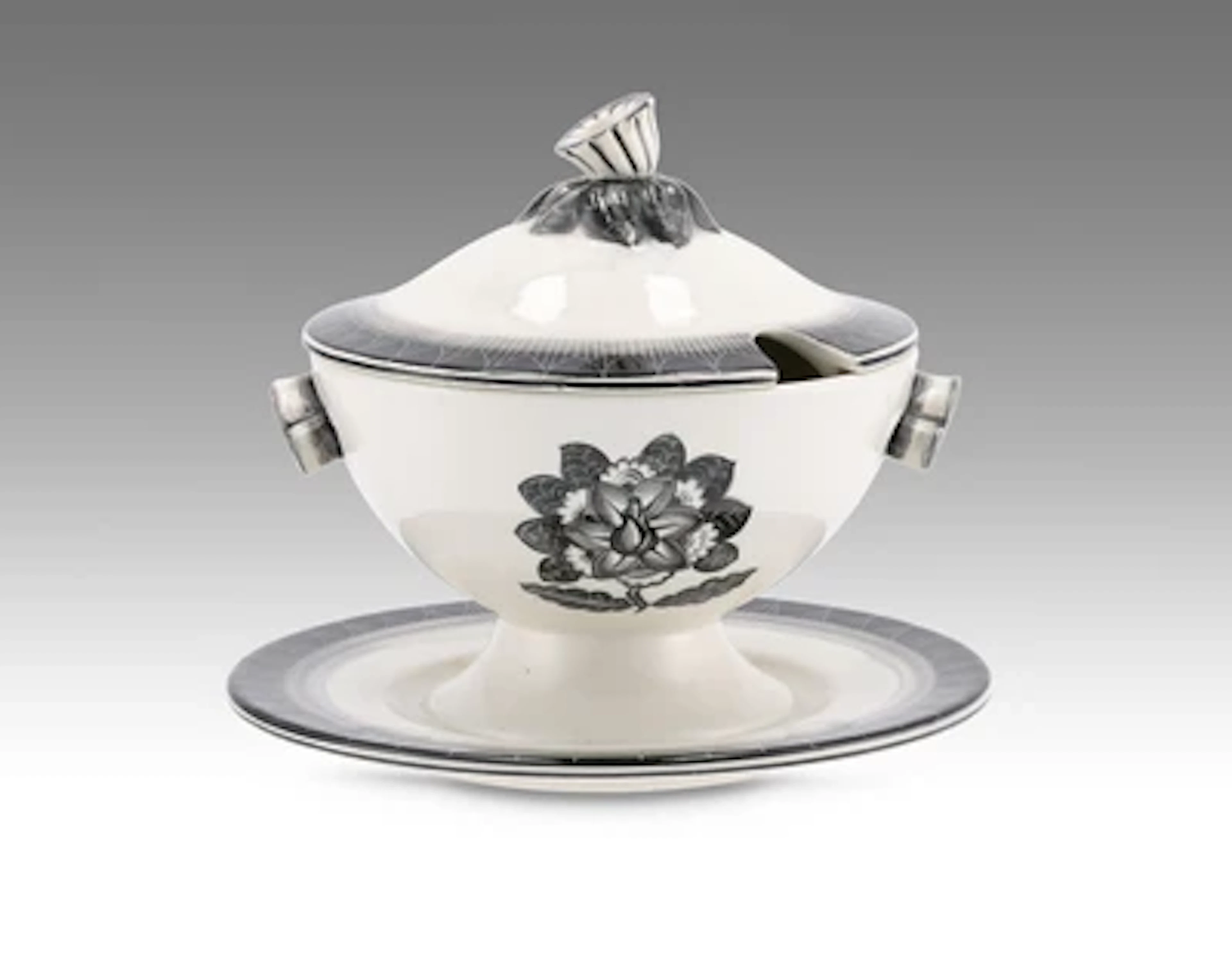 A lidded tureen, in the manner of Dagobert Peche, Gmundner Keramik, c. 1932-39