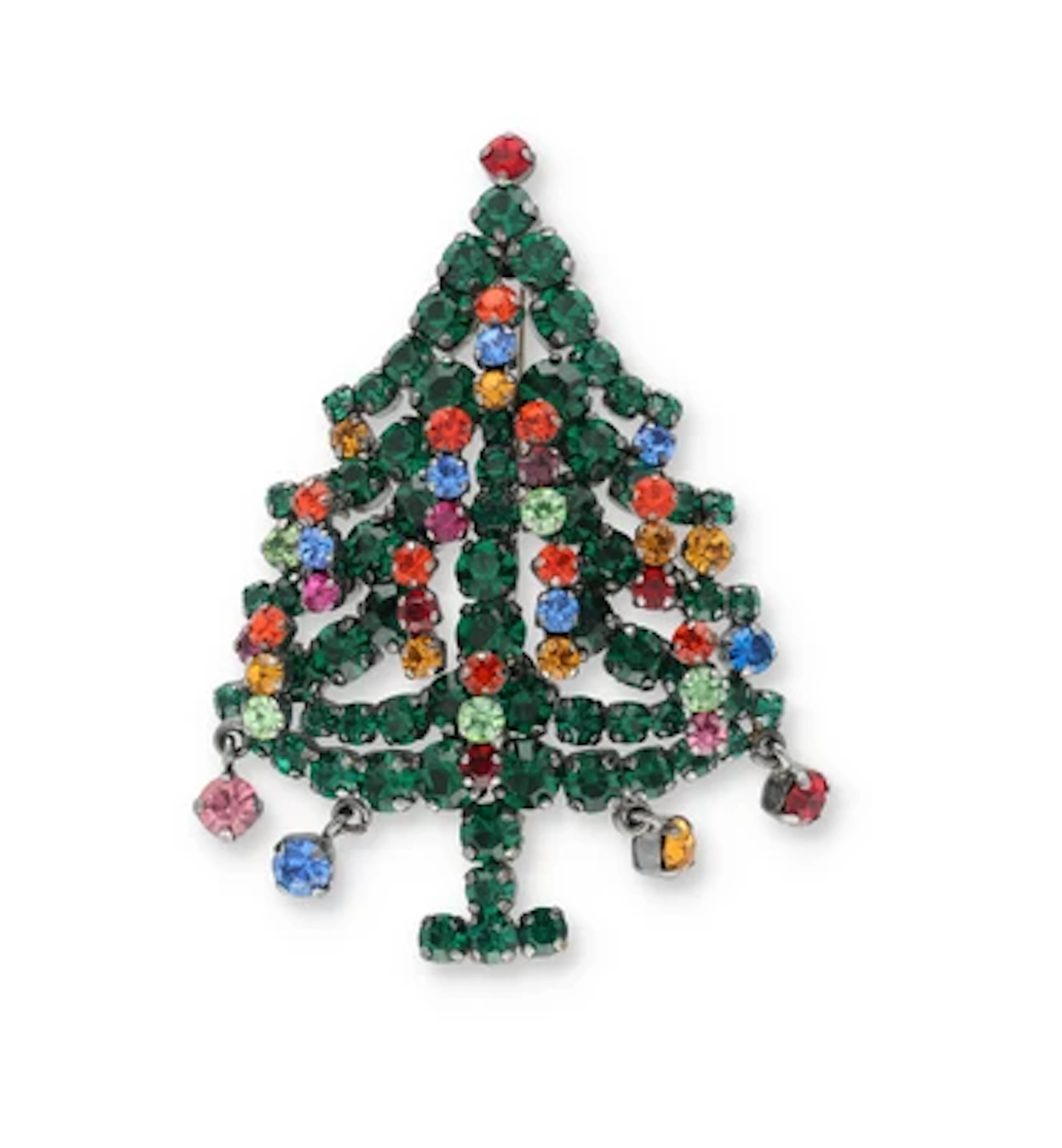 Weihnachtsbaum-Brosche, Rudolf Weiss, Kaufbeuren-Neugablonz um 1965/70