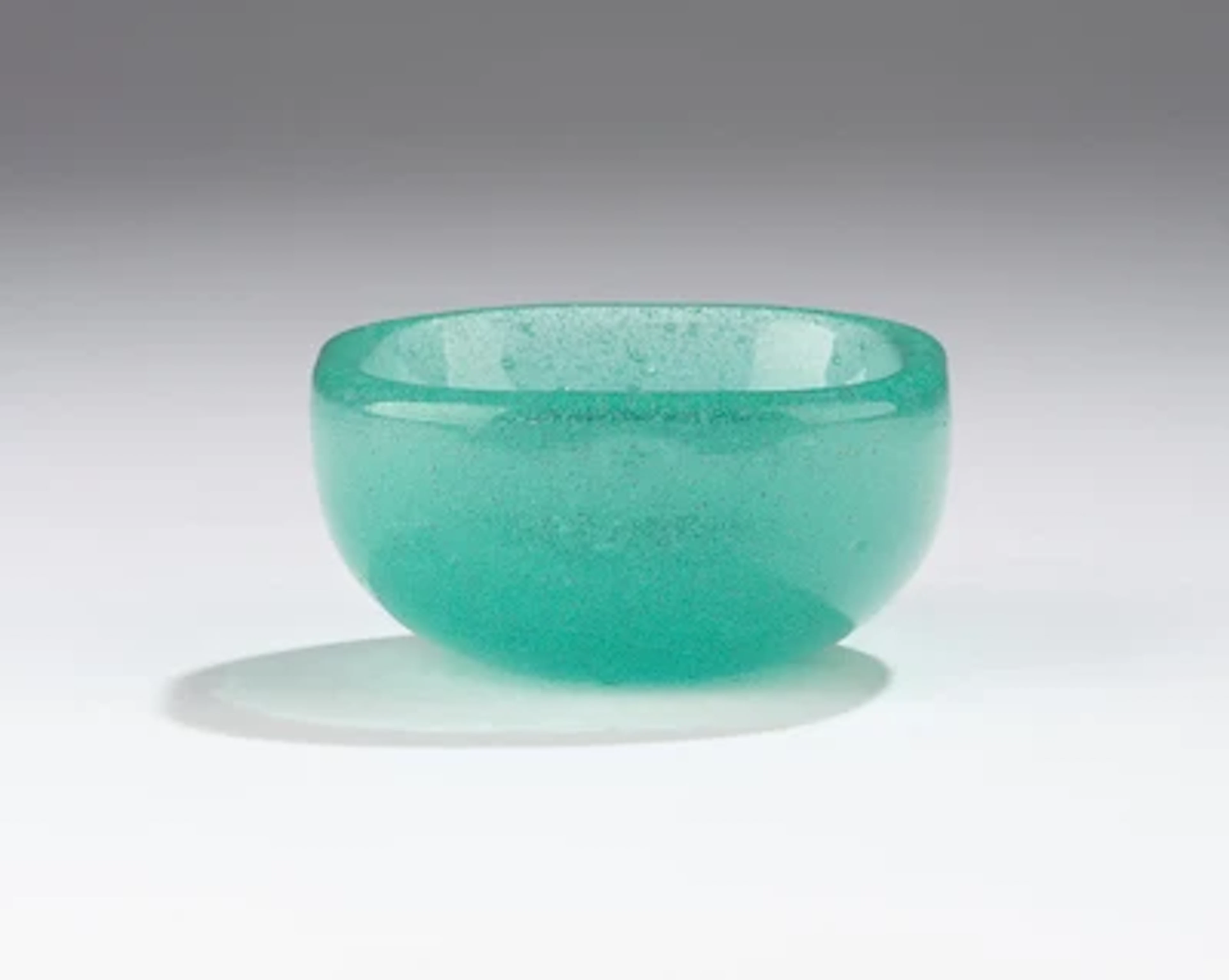 A small bowl 'Sommerso a bollicine', designed by Carlo Scarpa, 1934