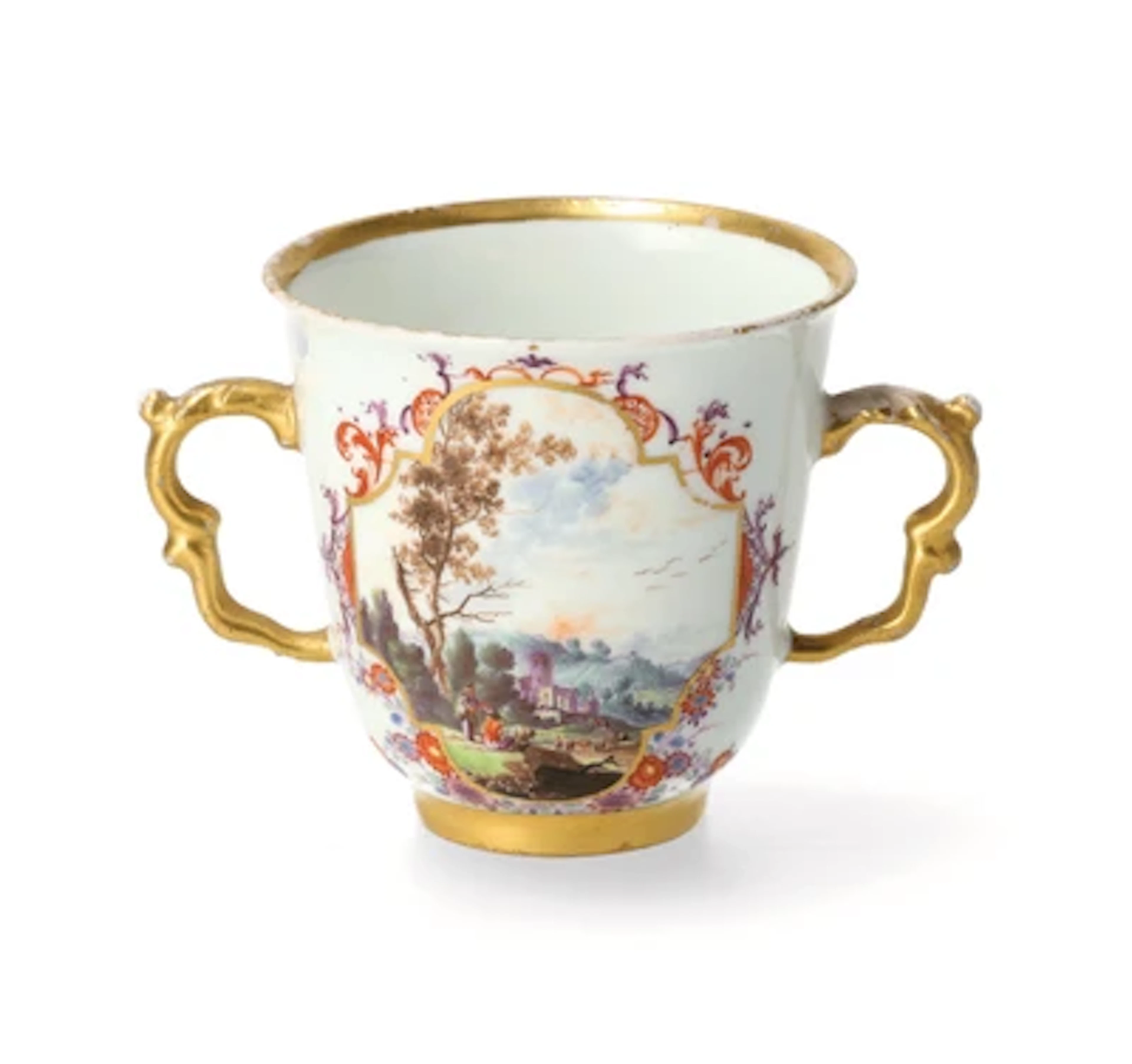 A Two-Handled Beaker with Winter Landscapes, Meissen, c. 1735