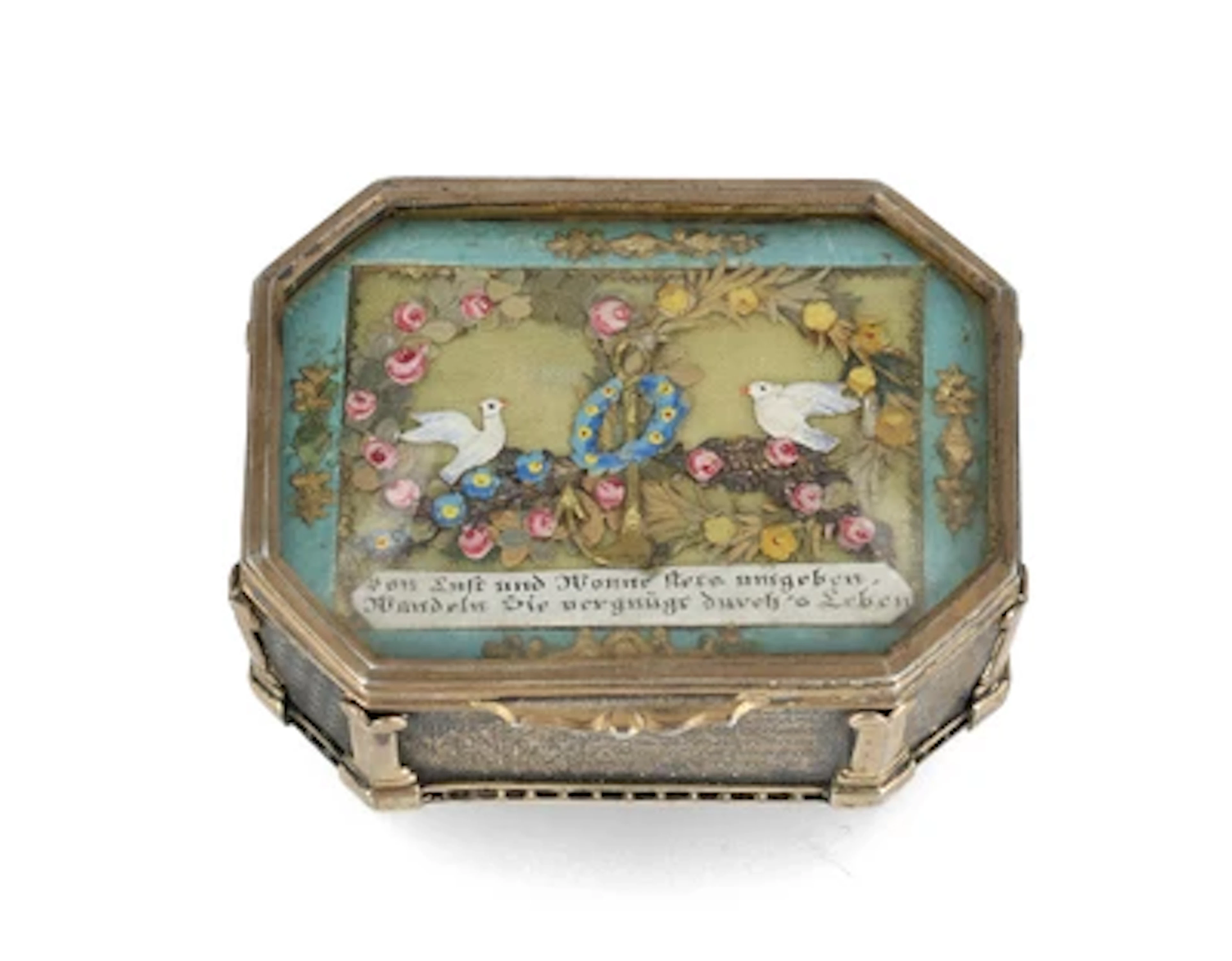 Wiener Schatulle mit Biedermeier Kunstbillet