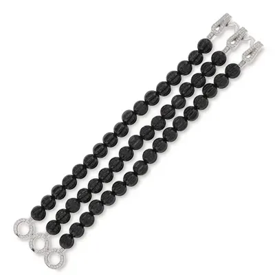 Cartier Agrafe onyx and diamond bracelet