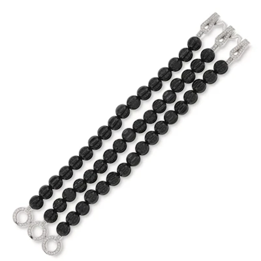 Cartier Agrafe onyx and diamond bracelet