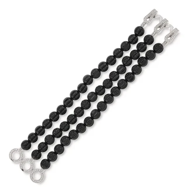 Cartier Agrafe onyx and diamond bracelet