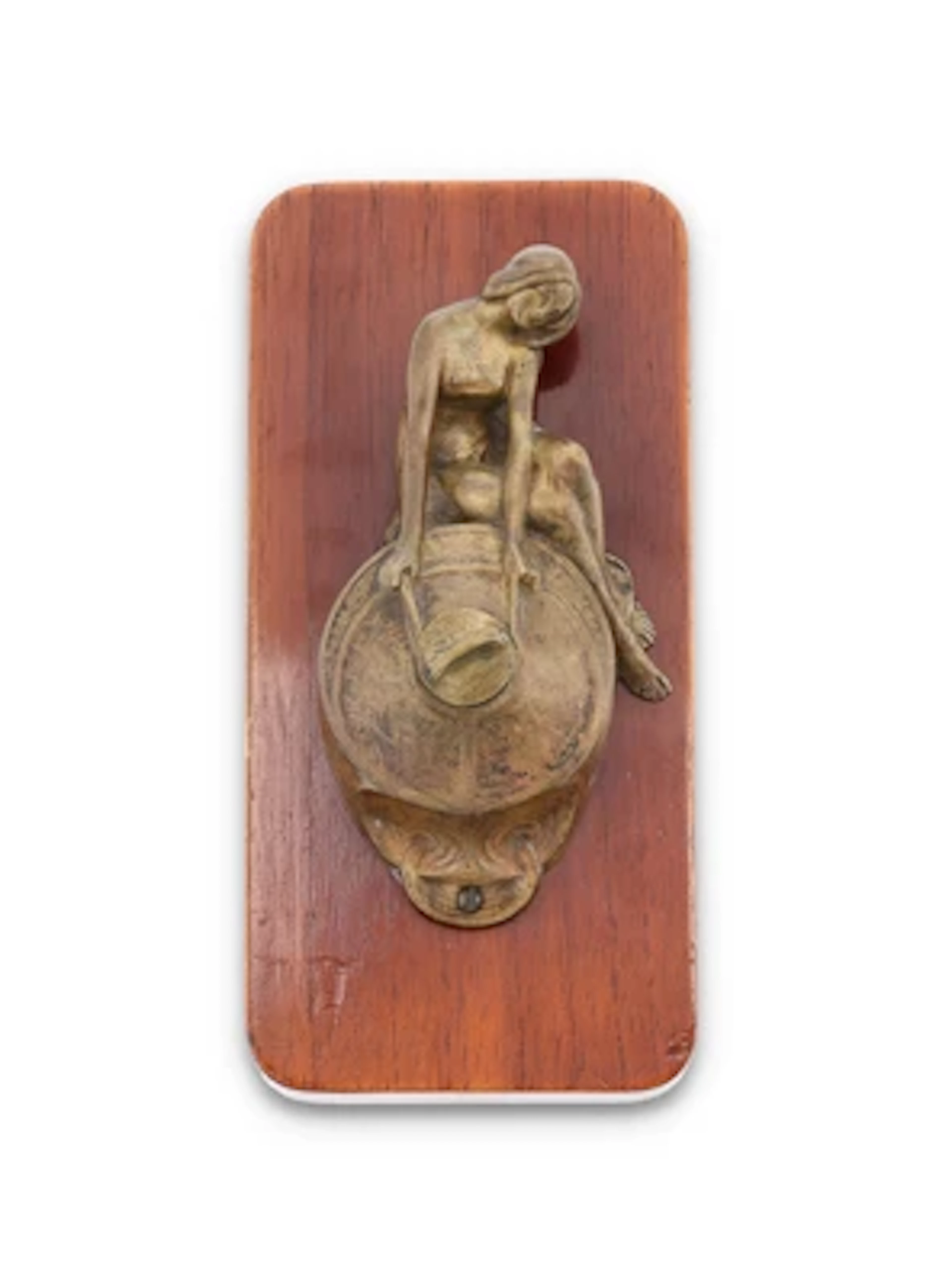 Türklingel mit weiblichem Akt aus Bronze, um 1900/15