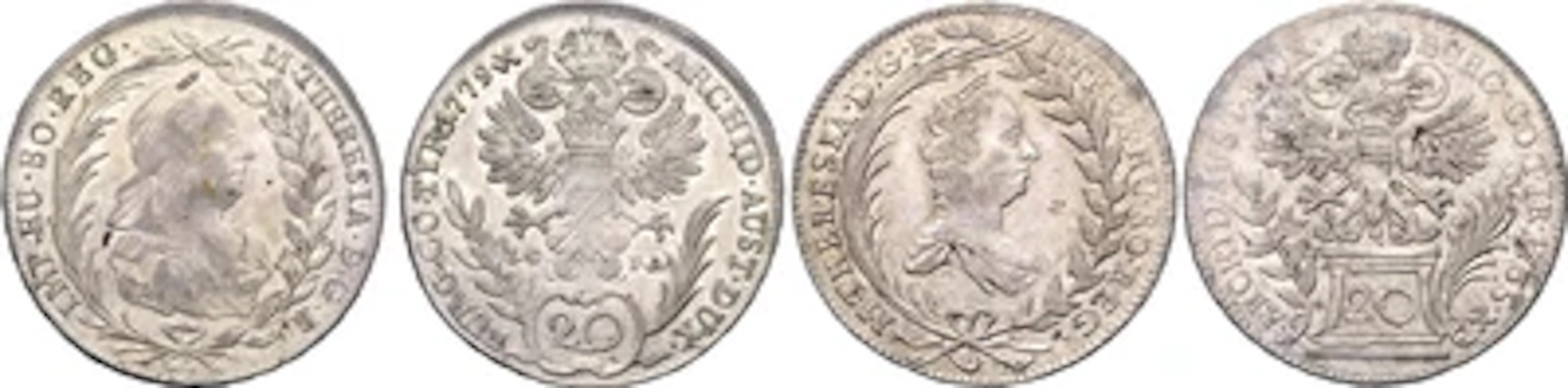 Maria Theresia- 20 Kreuzer Münzstätte Wien