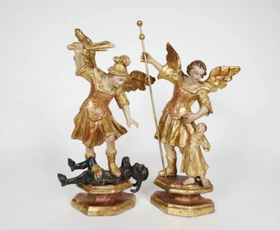 Barocker Erzengel Michael und Raphael, Österreich/Süddeutsch, 1. Hälfte