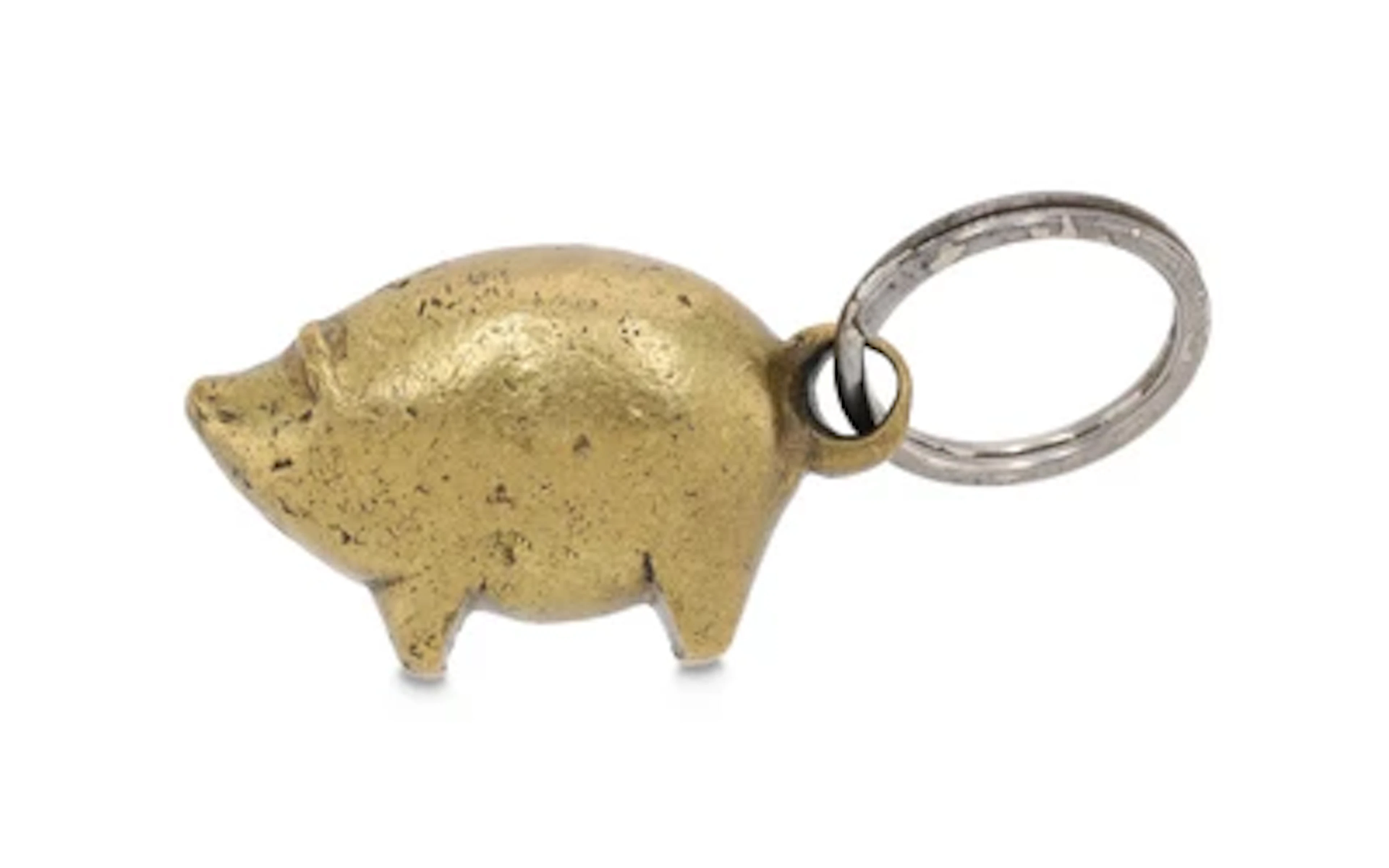 A 'Pig' key ring, model number 4500, in original wooden box, Carl