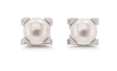 Cartier Ariane cultured pearl and diamond earstuds