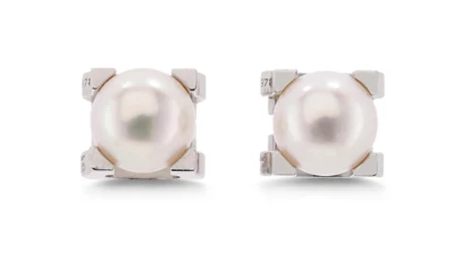 Cartier Ariane cultured pearl and diamond earstuds