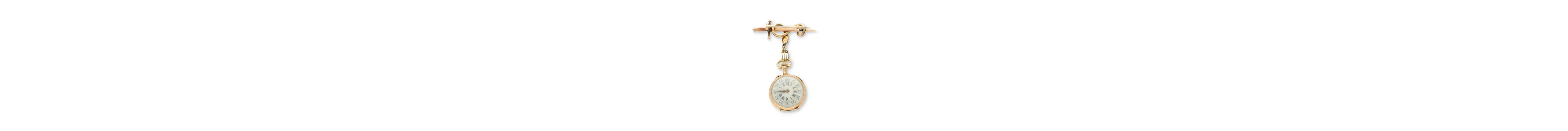 Rose-cut diamonds on the dial of a pendant watch with a brooch clasp