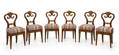 A Set of Six Biedermeier Chairs