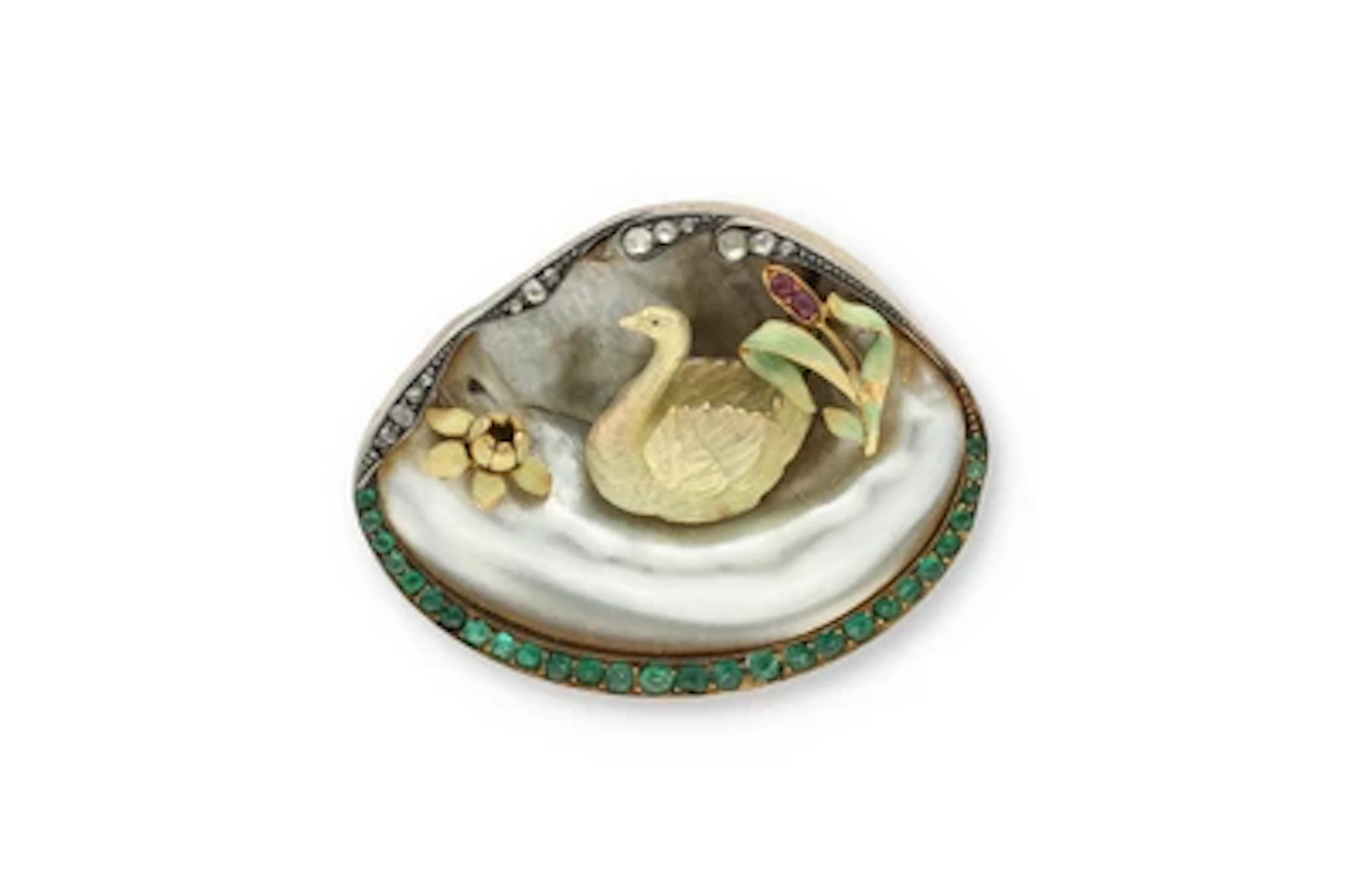 Brosche Schwan