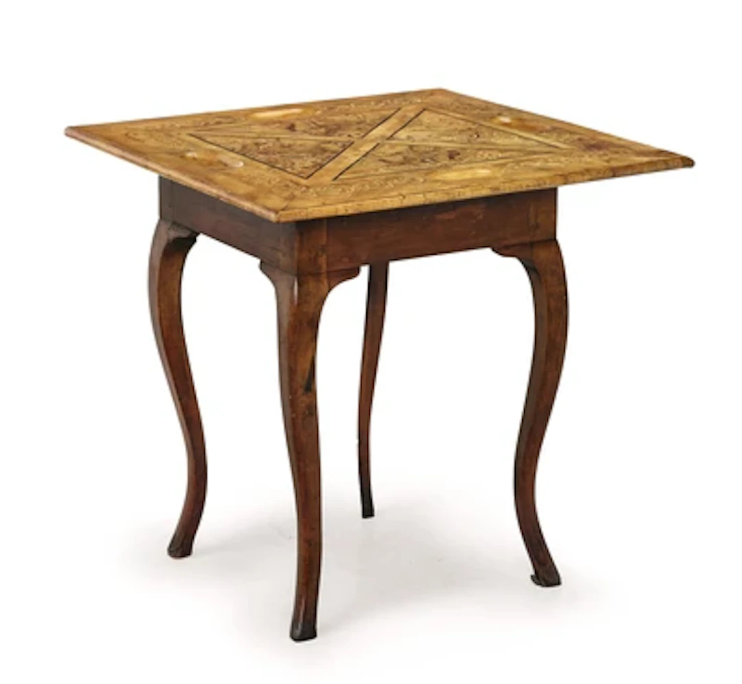 A Baroque Corner Console or Folding Games Table