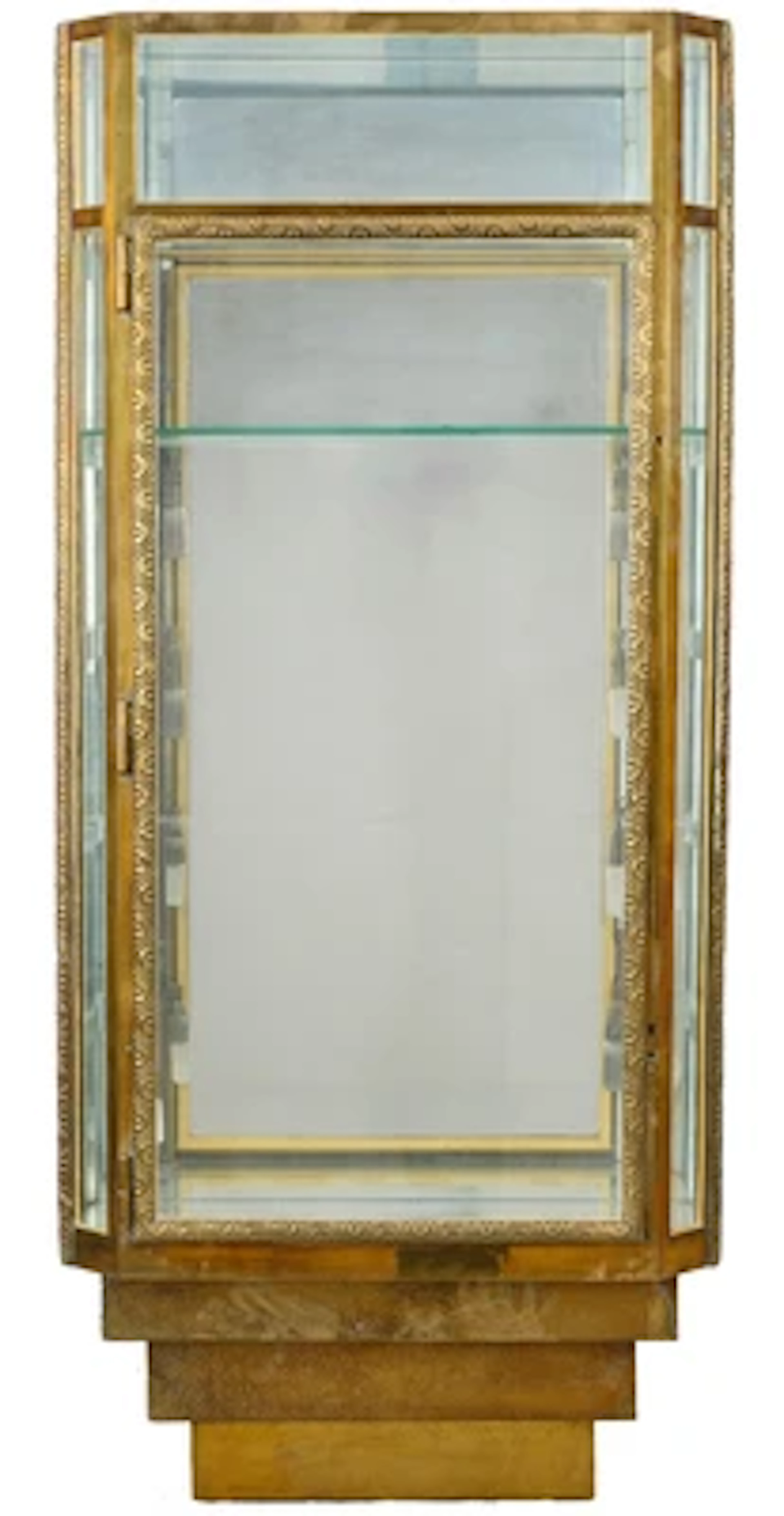 A large brass and glass display cabinet, c. 1910