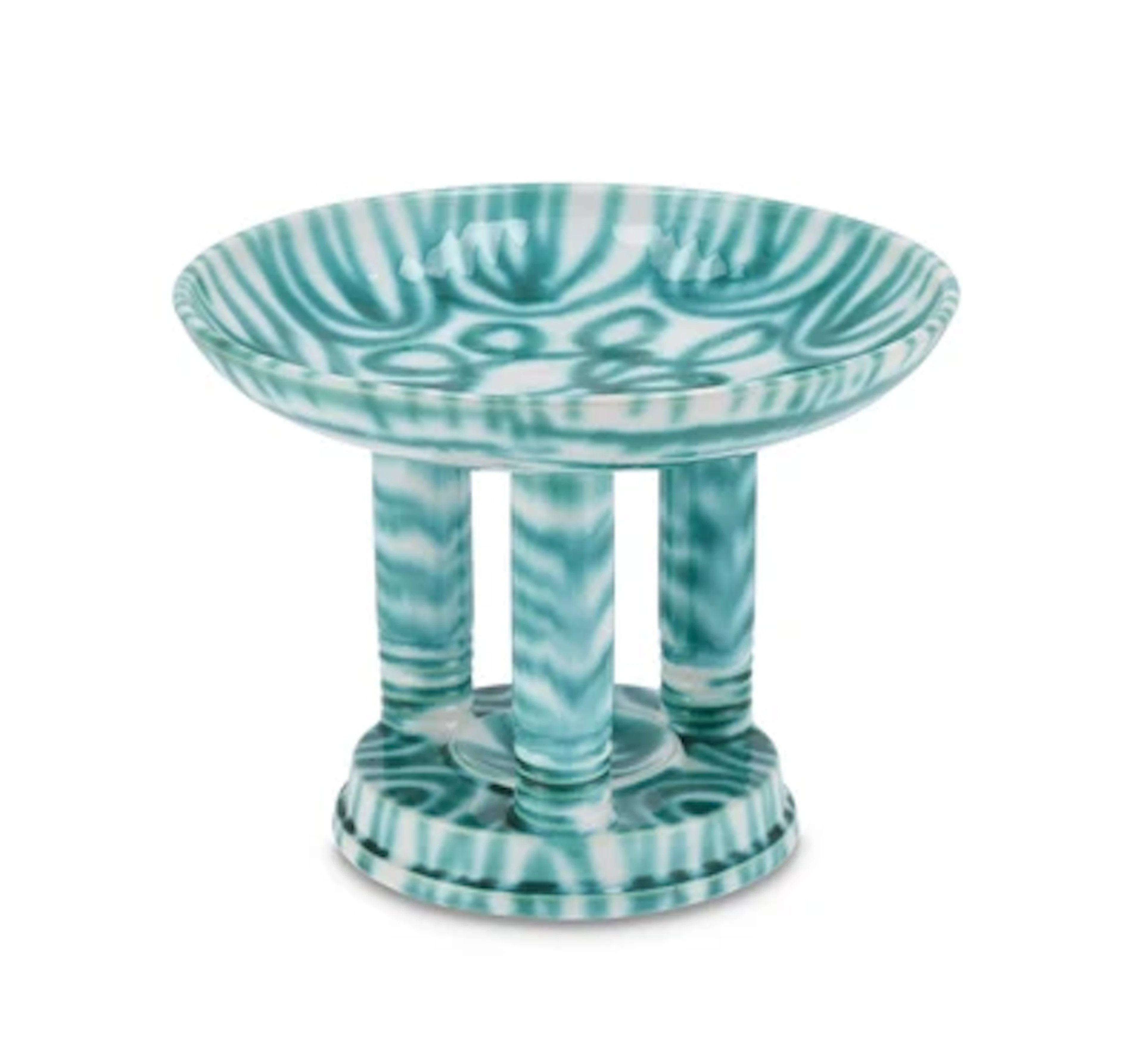 A centrepiece with green flamed decoration, model no. 1028, Gmundner