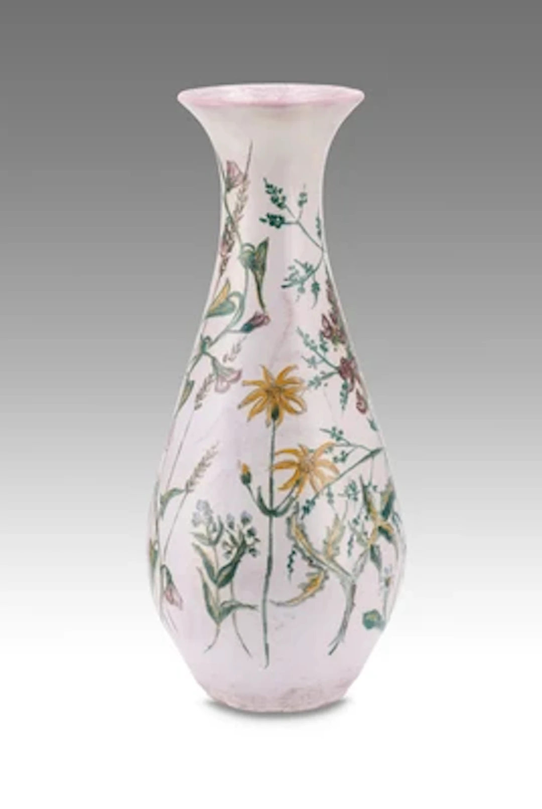 A tall floor vase with meadow-flower decoration, Wachauer Keramik