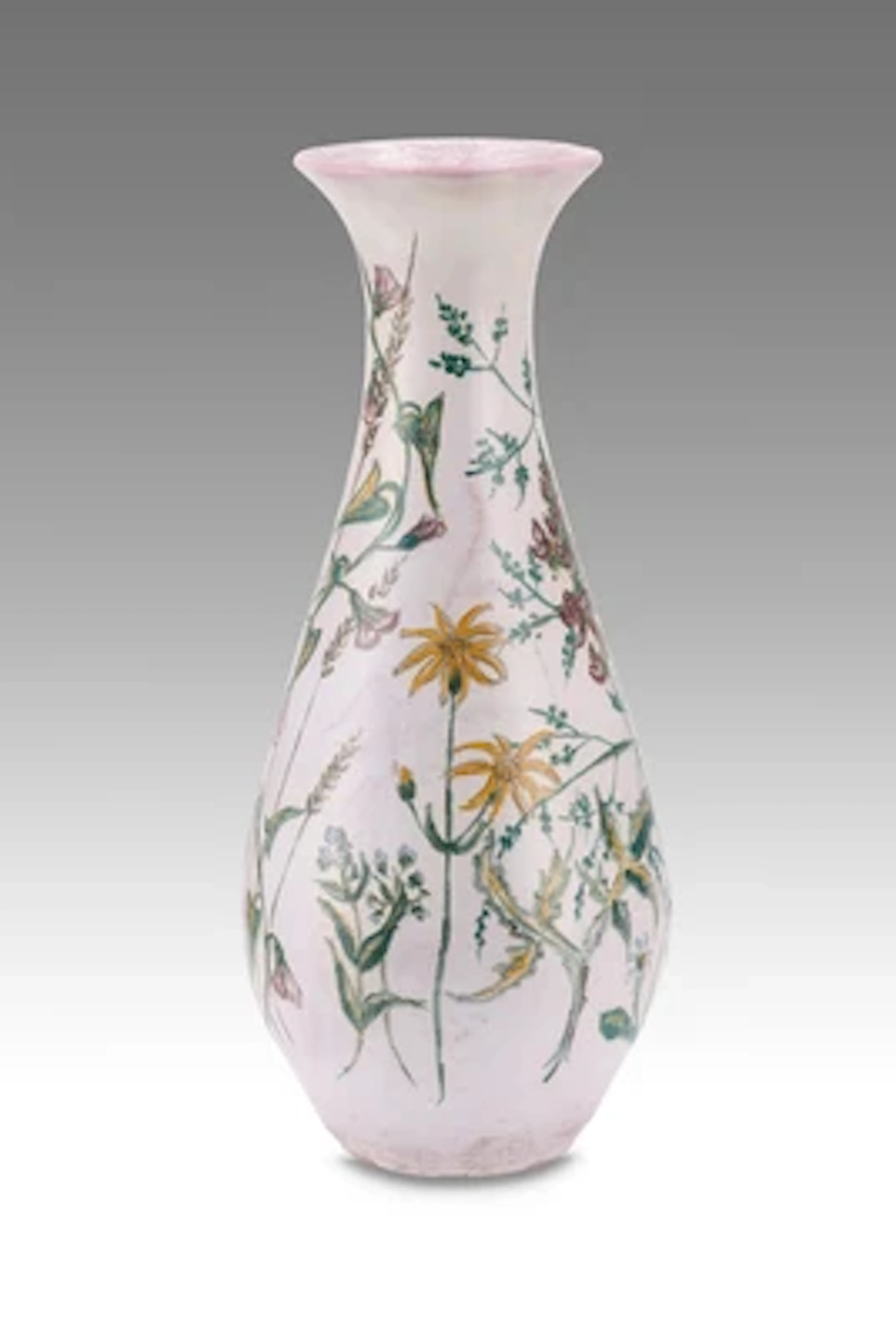 A tall floor vase with meadow-flower decoration, Wachauer Keramik