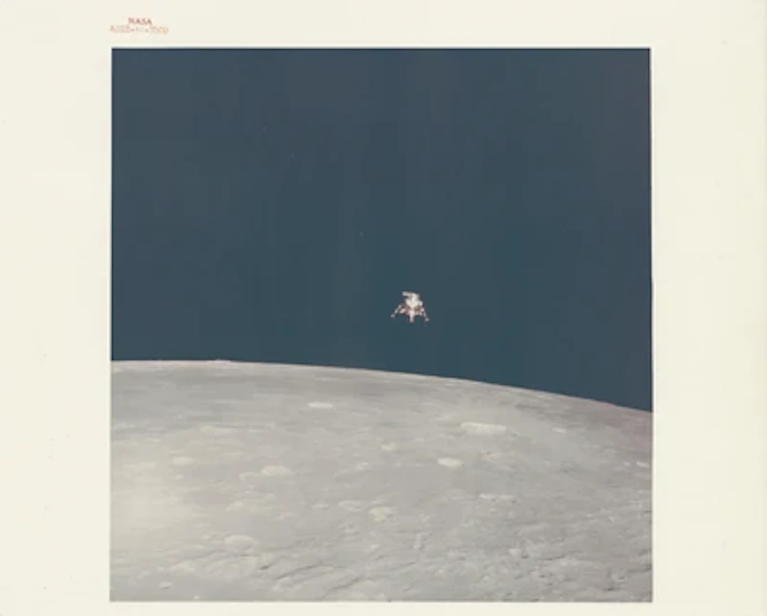 APOLLO 12 - LM Intrepid Suspended above the Moon