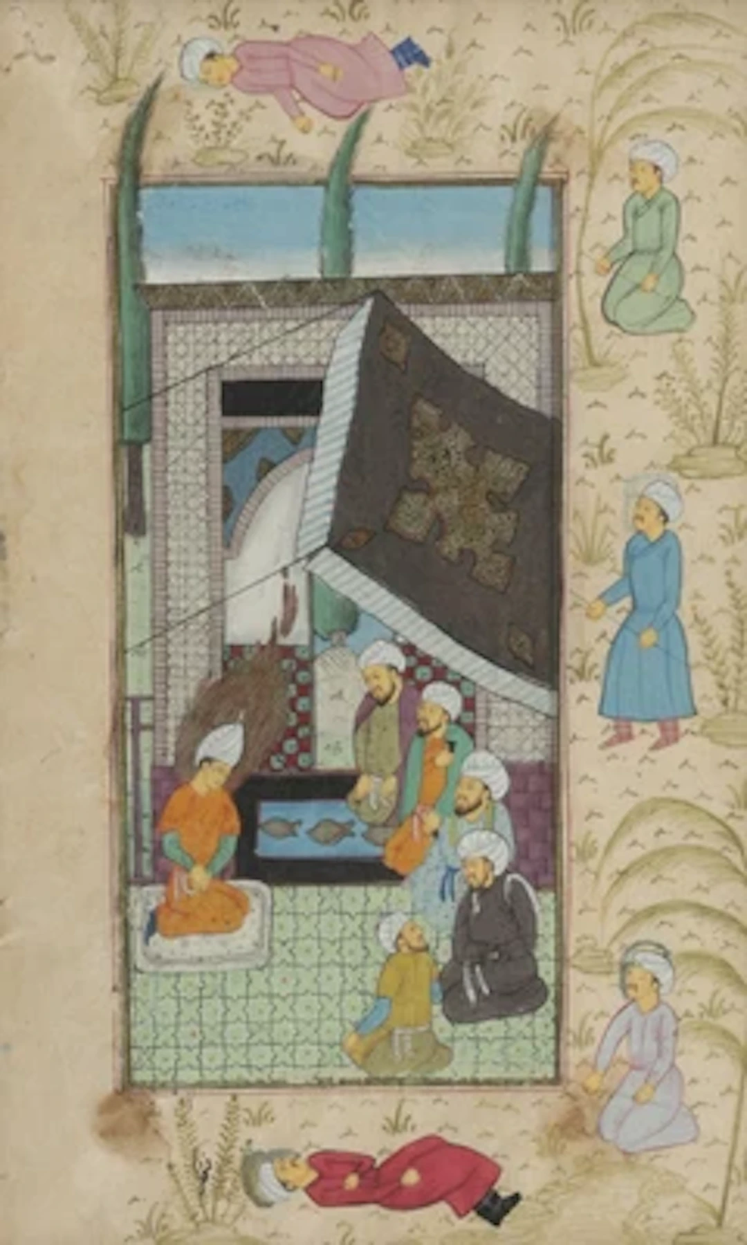 Indo-Persian Miniature, 19th/20th Century, "Hafiz Prince Entertained