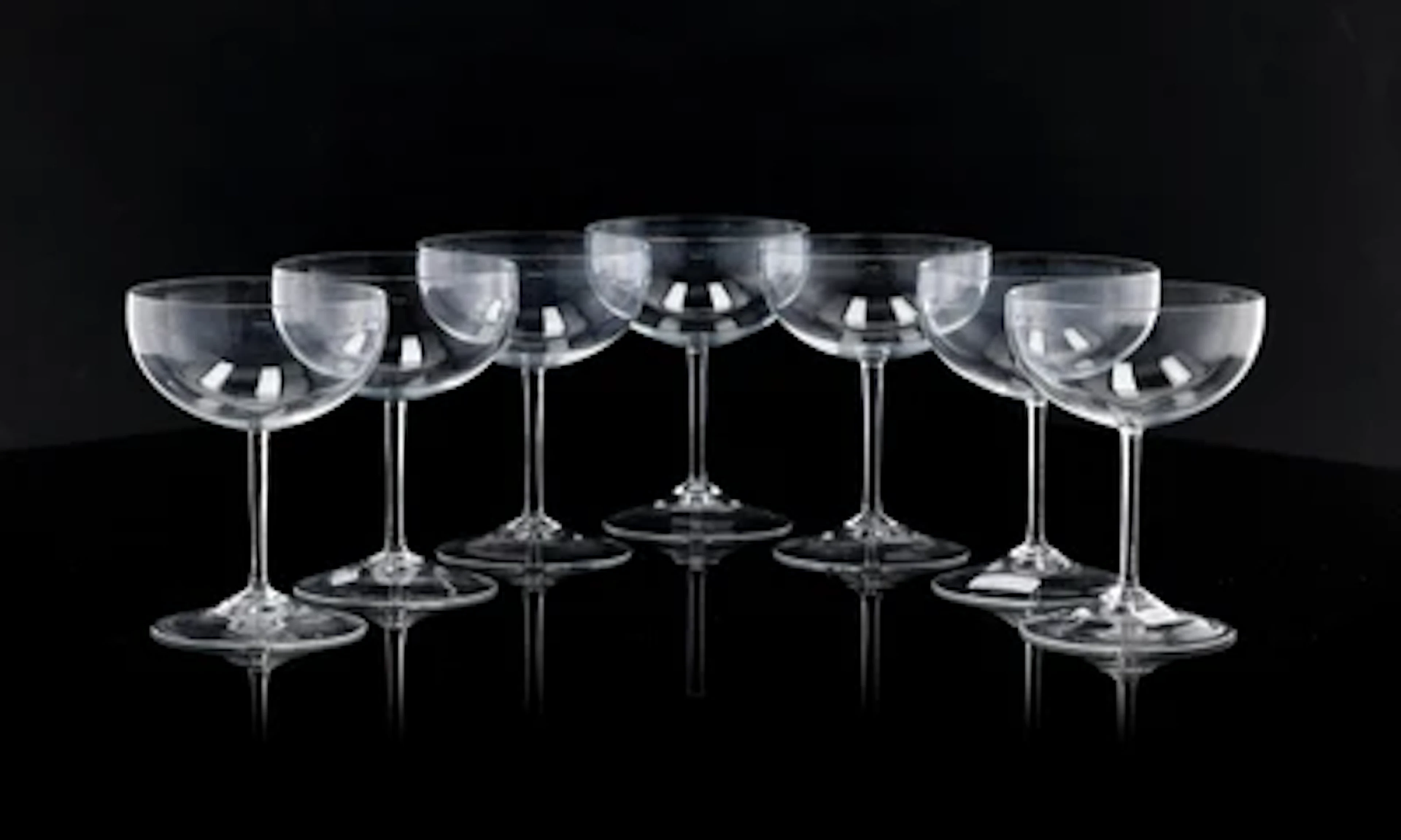 Seven champagne glasses, J. & L. Lobmeyr, Vienna