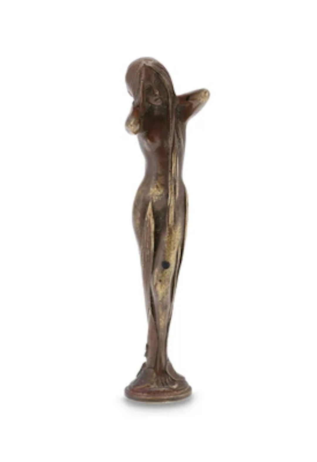 Petschaft aus Bronze mit weiblichem Akt, um 1900/15
