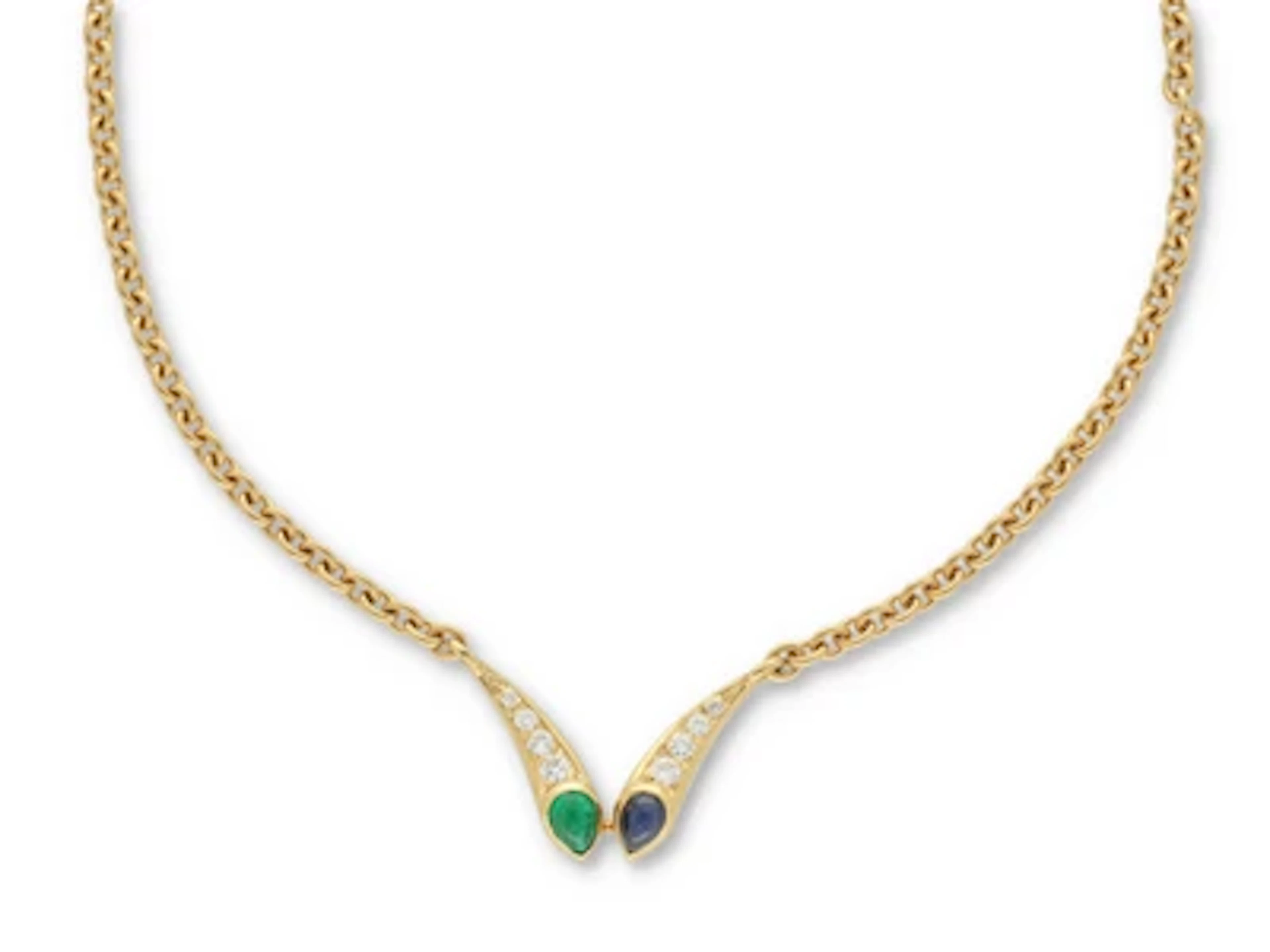Cartier Smaragd Saphir Brillant Collier