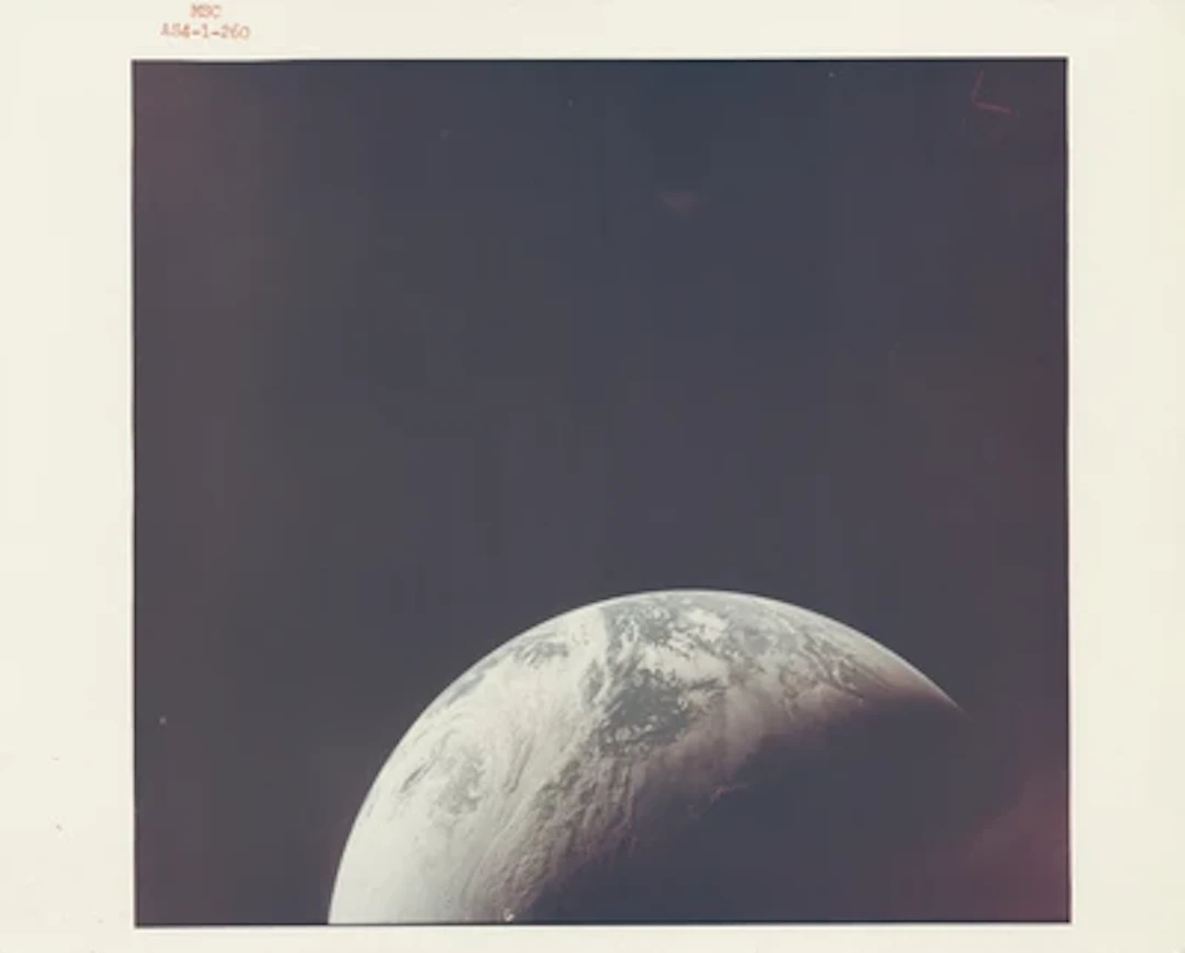 APOLLO 4 - First Color View of Earth, from the First Saturn V