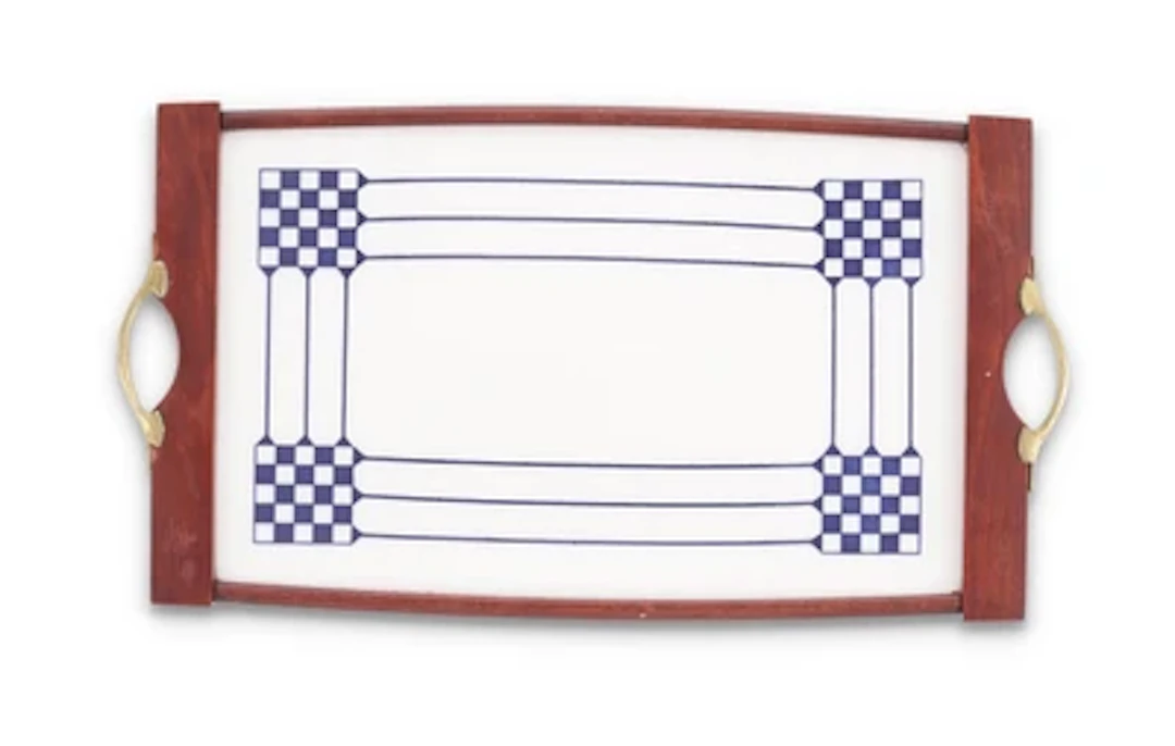 Serviertablett mit Quadratdekor im Secessionsstil, um 1900/15