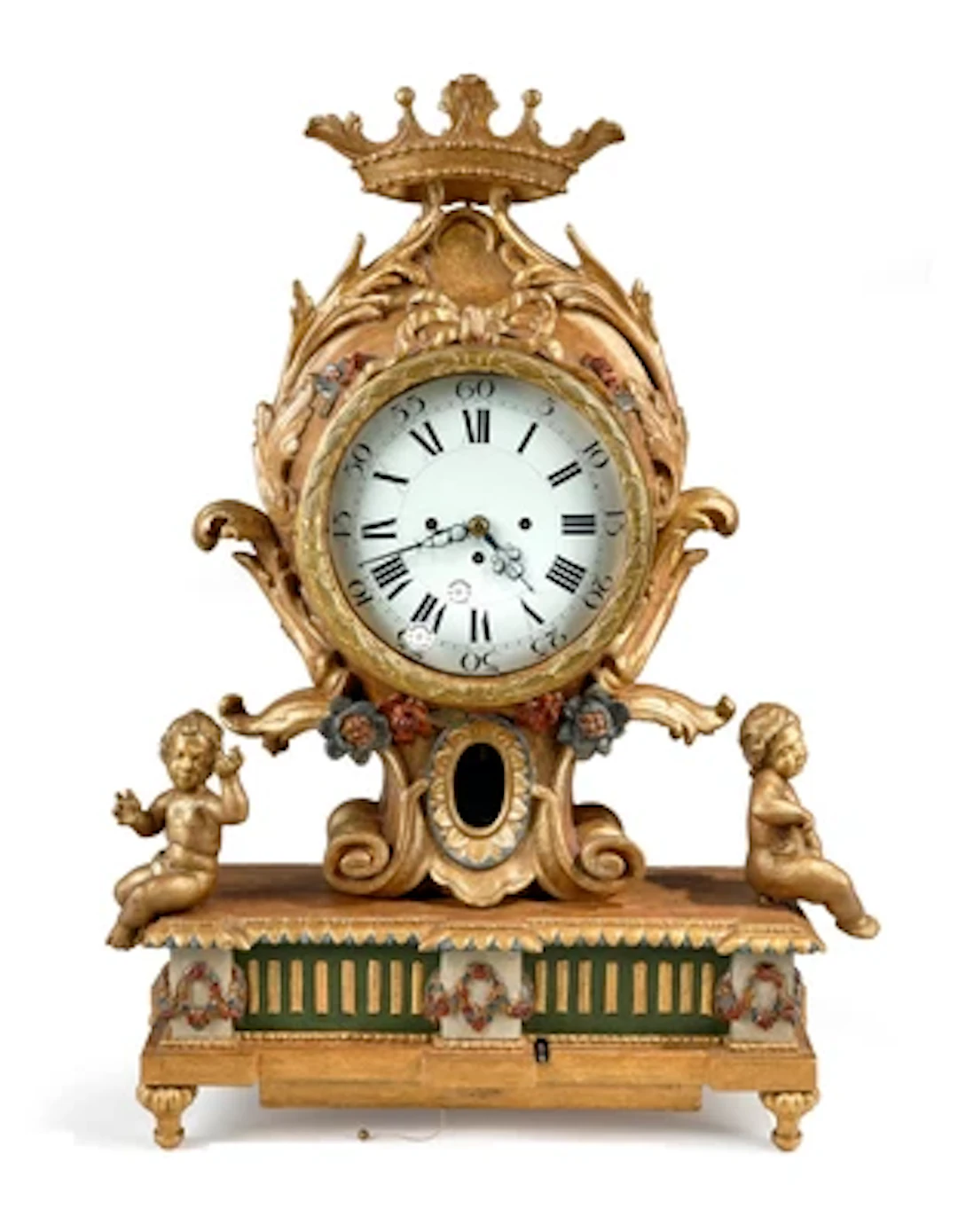 A Large Baroque Mantel Clock with Xylophone Musical Mechanism