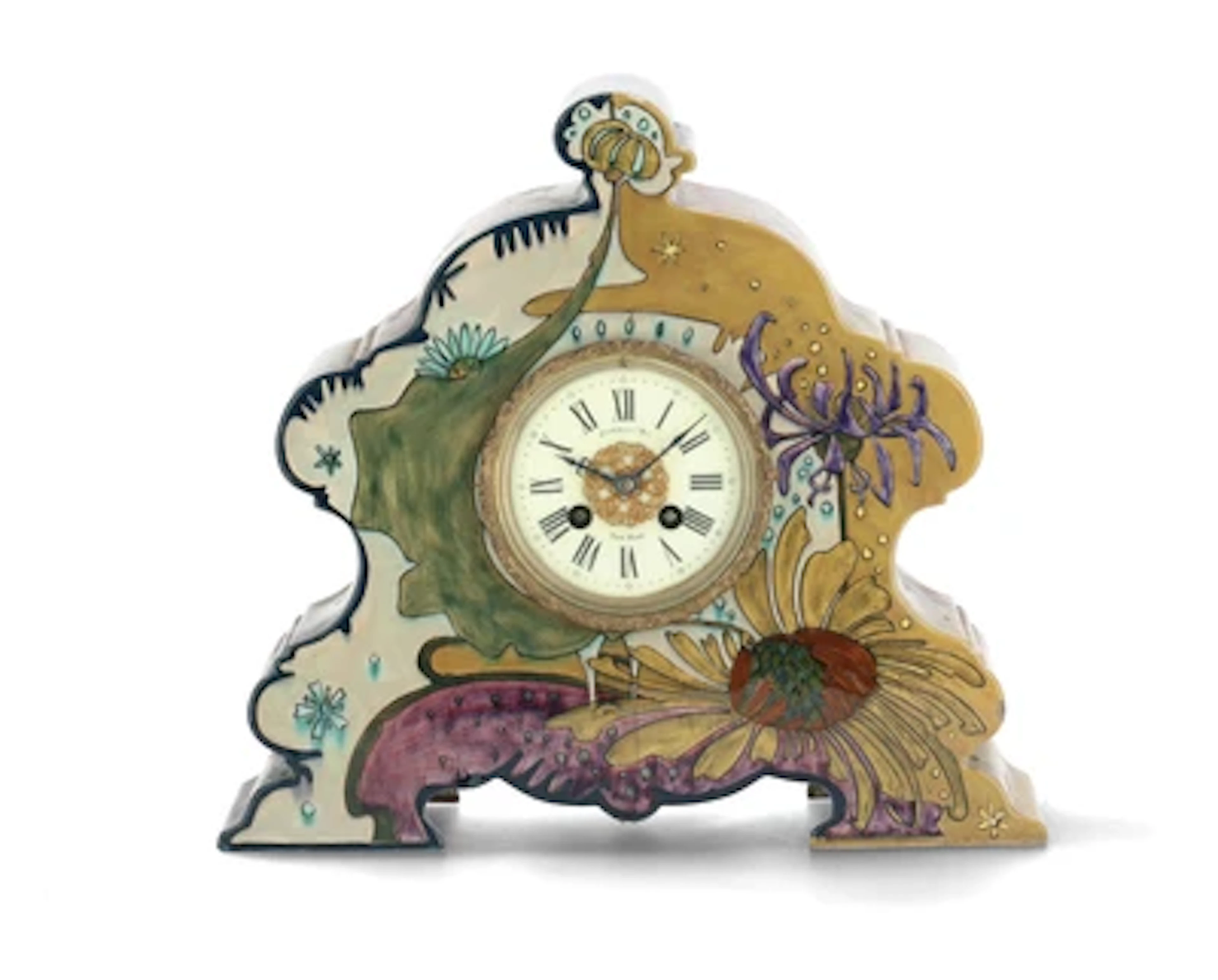 A mantel or table clock, model: 382, Haagsche Plateelbakkerij Rozenburg
