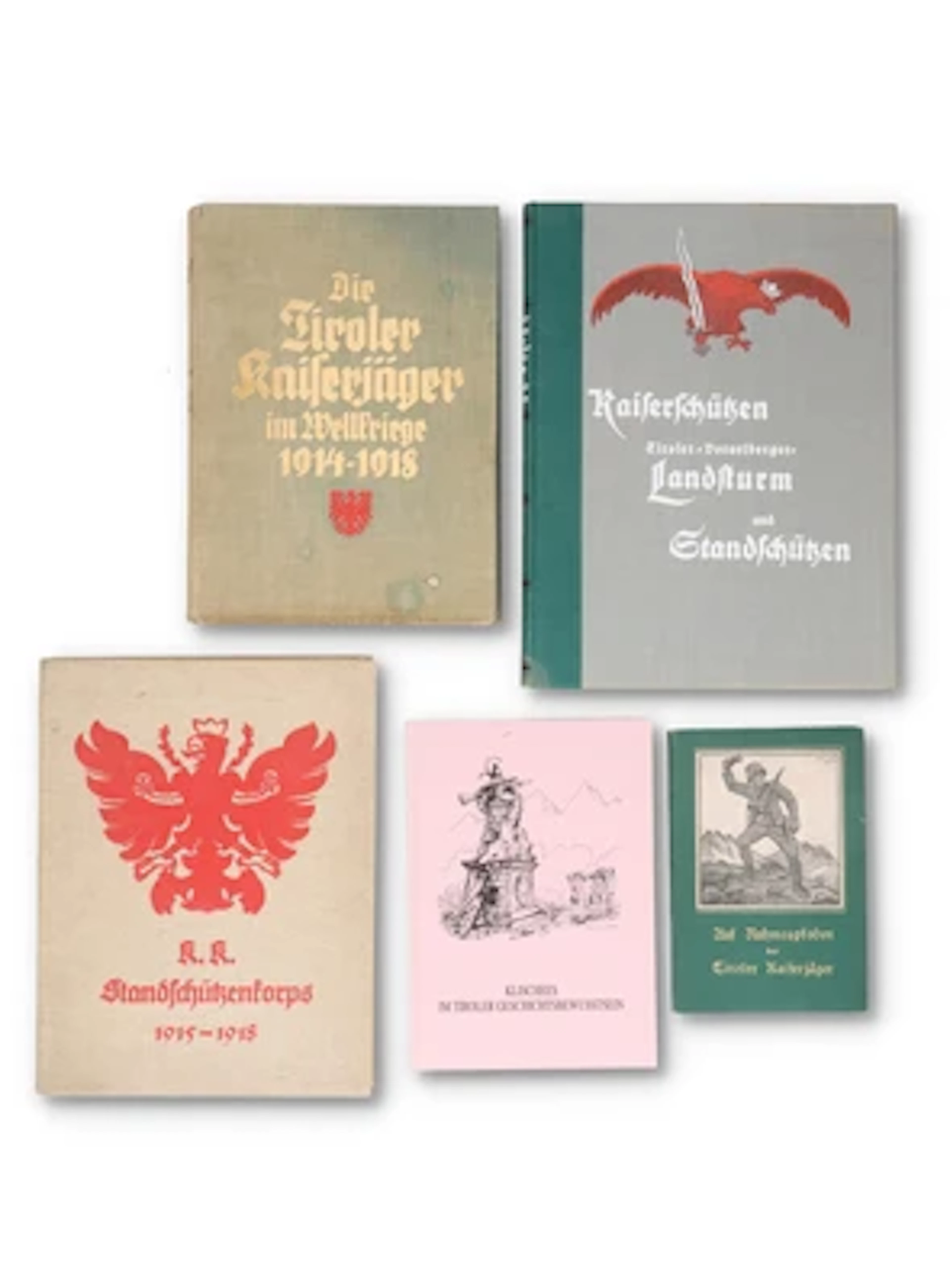 Erster Weltkrieg/Gebirgskrieg- Konvolut von 5 Büchern: