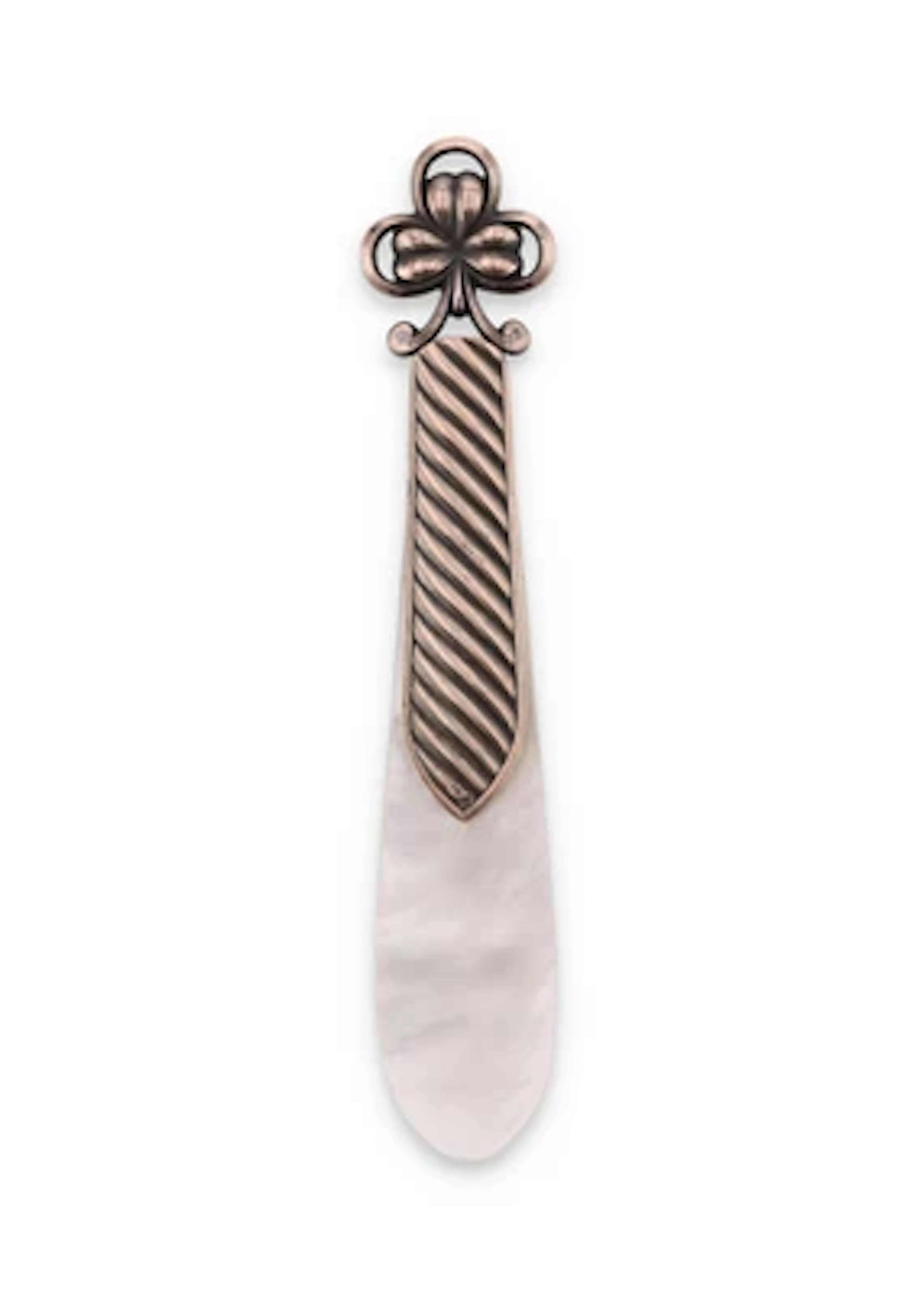 Lesezeichen aus Silber mit Kleeblattmotiv und Perlmutt, Frankreich, um 1900/15