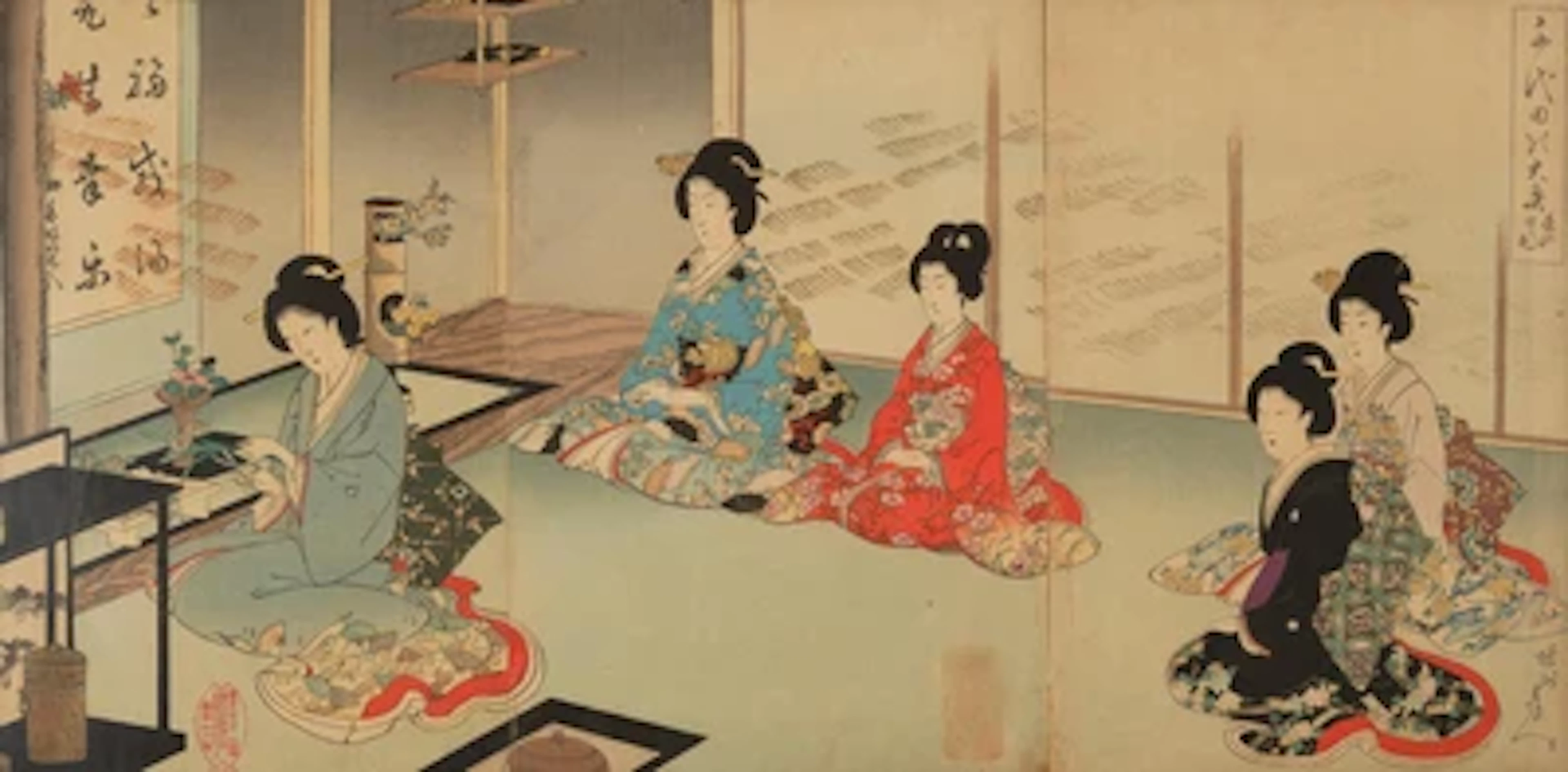 Toyohara Chikanobu (1838- 1912), Chanoyu mawaribana