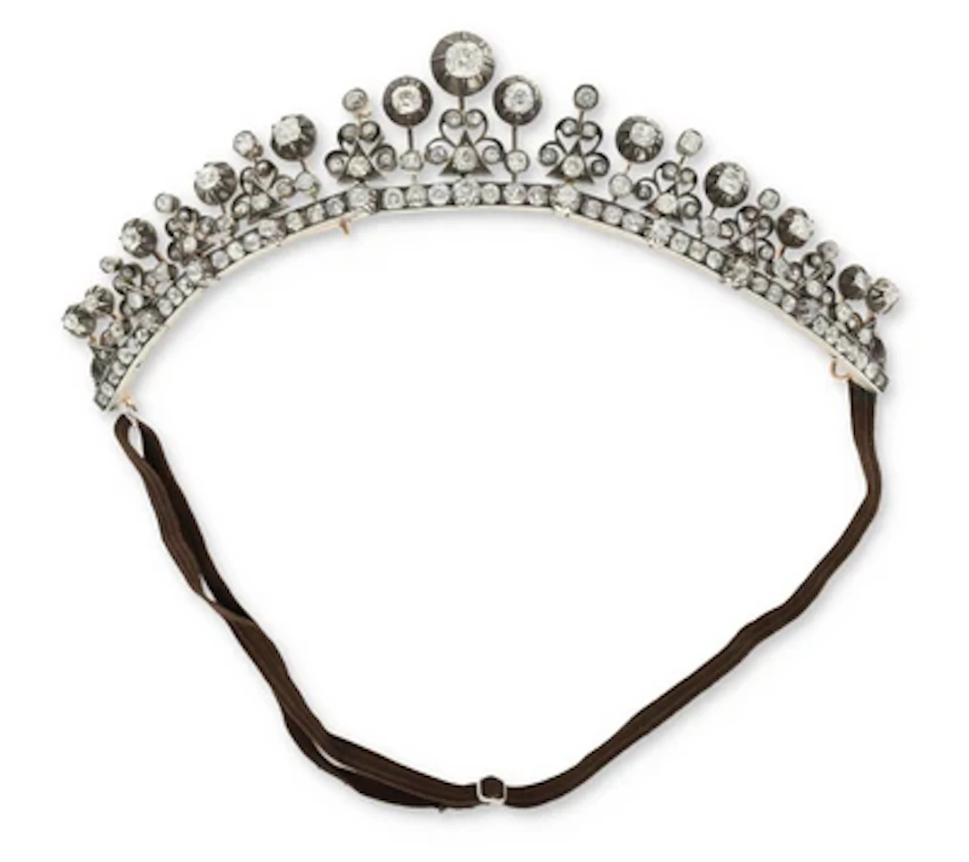 Altschliffdiamant Diadem zus. ca. 18 ct