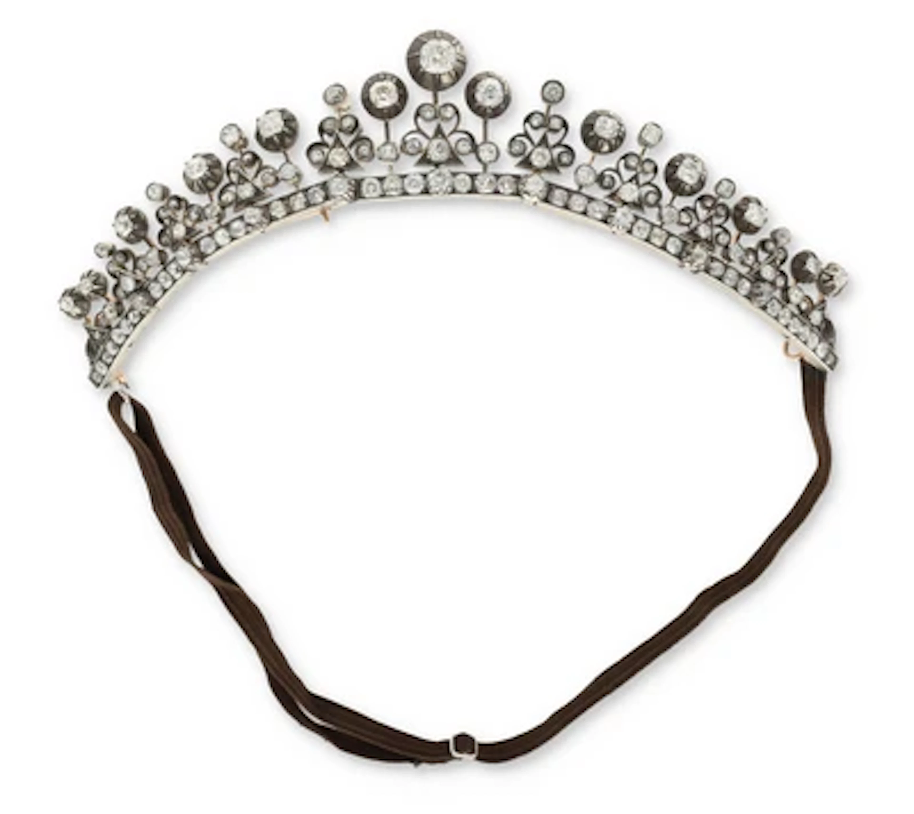 Altschliffdiamant Diadem zus. ca. 18 ct