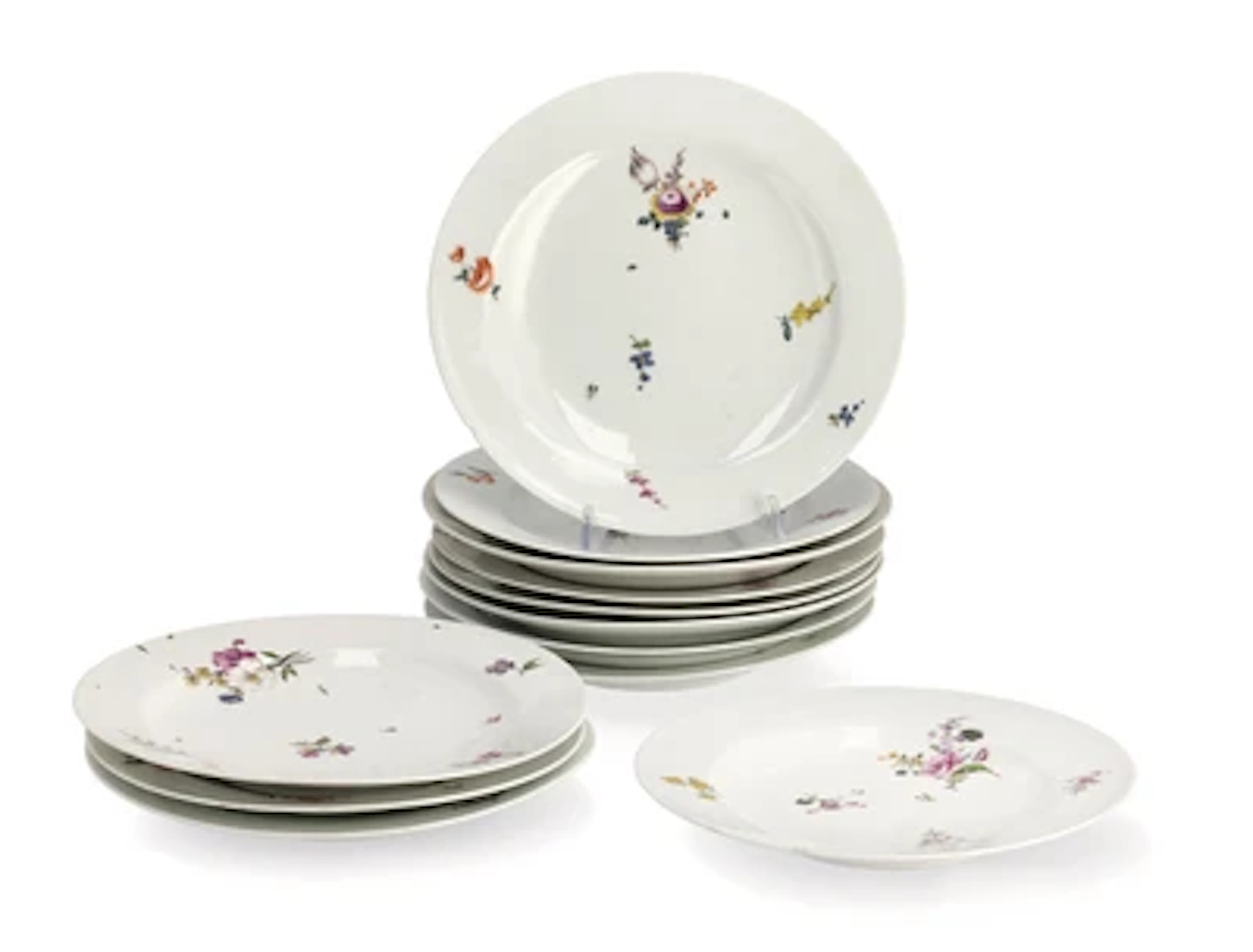 12 Teller, Meissen um 1735–38