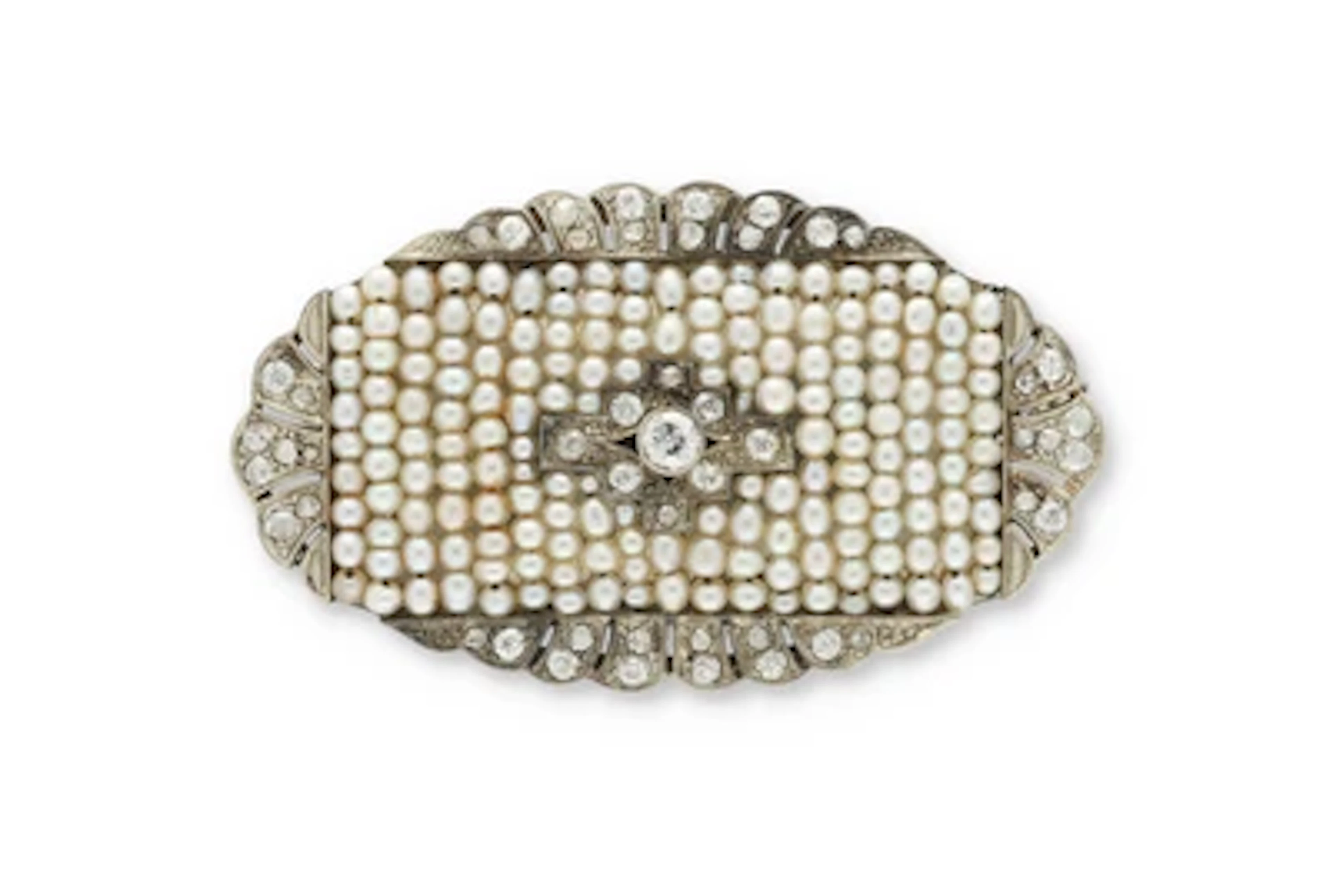 Diamant Kulturperlen Brosche