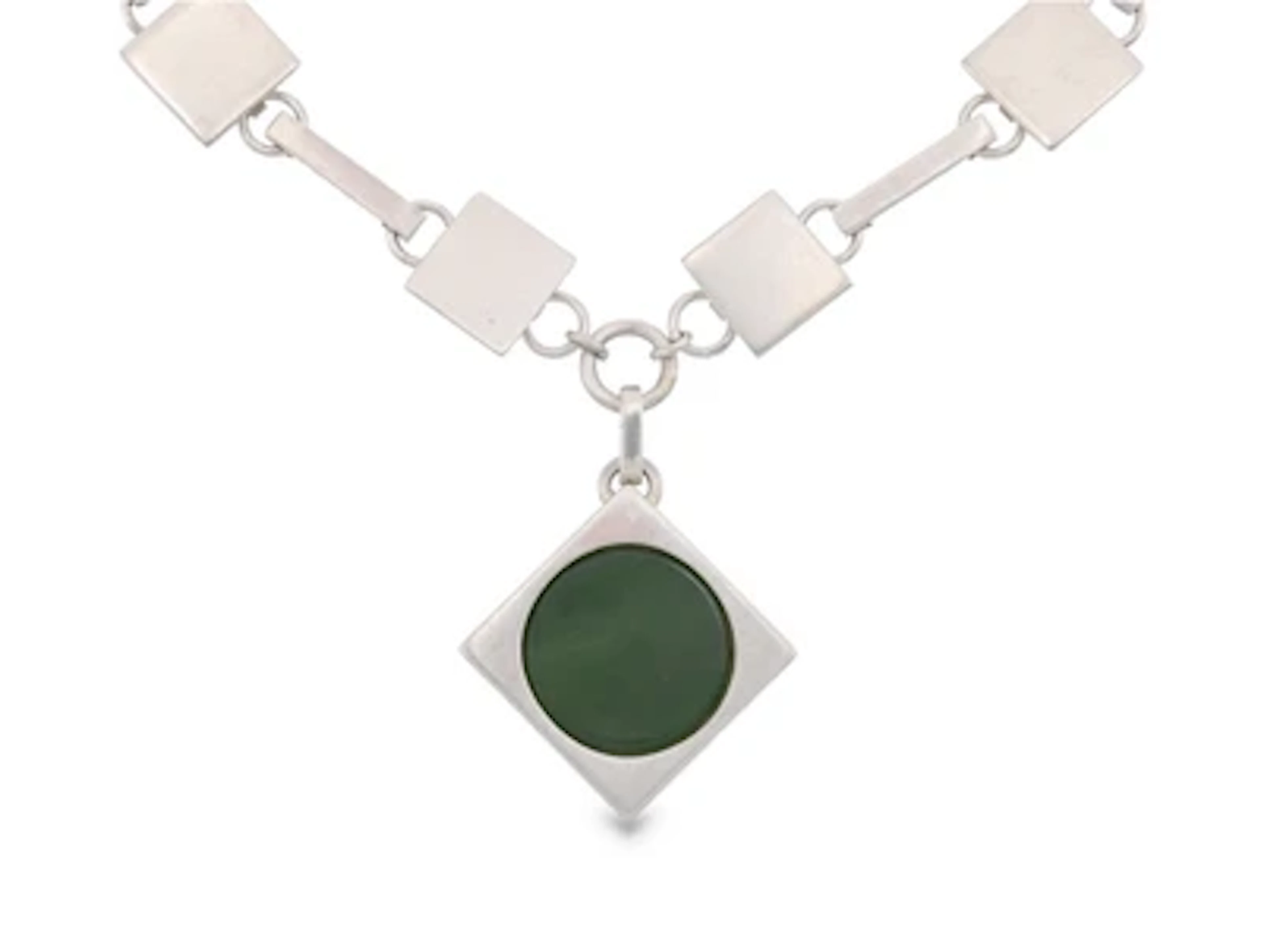 A silver necklace with jade, Vienna, after May 1922